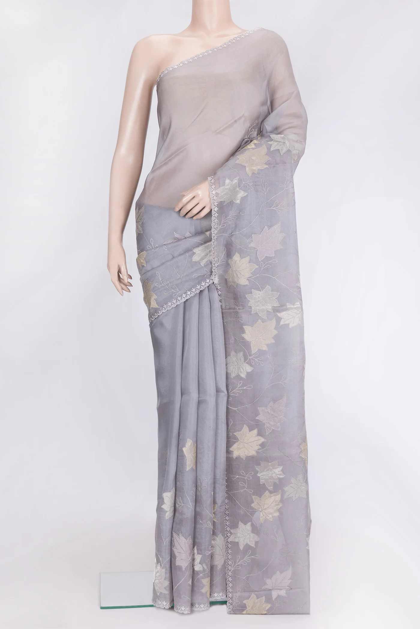 Lilac Organza Silk Saree