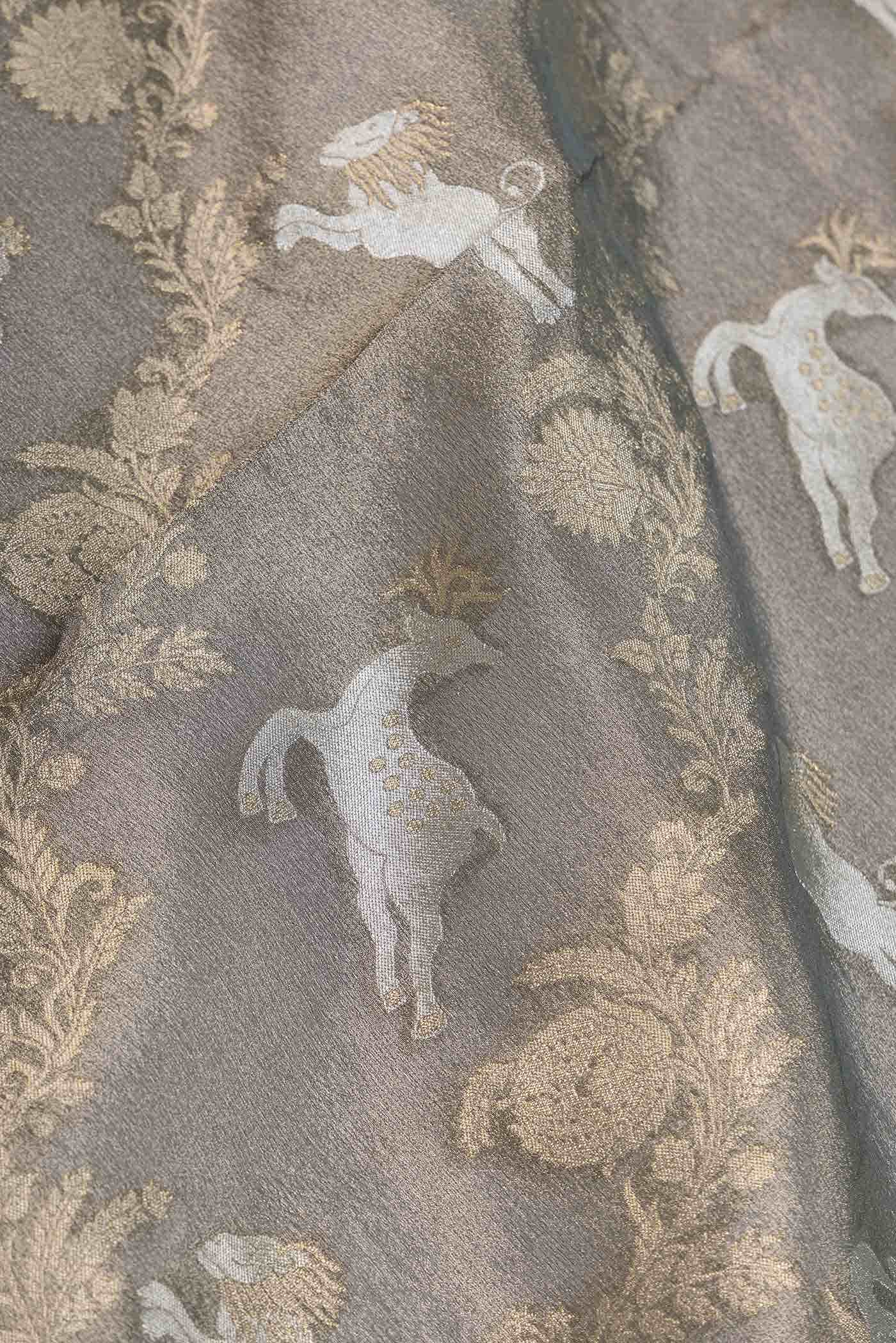 Grey Dual Tone Organza Silk Saree - Image 2
