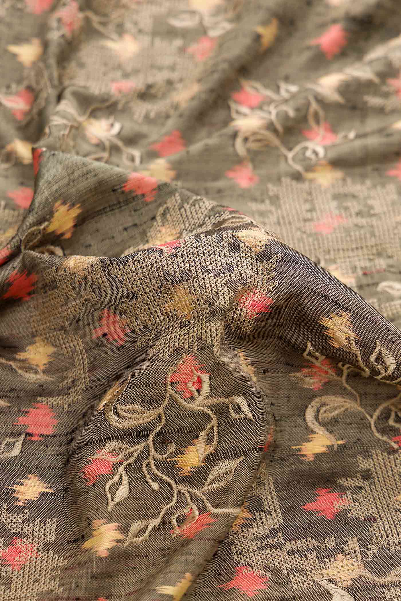 Grey Dual Tone Rajkot Patola Silk Saree - Image 2