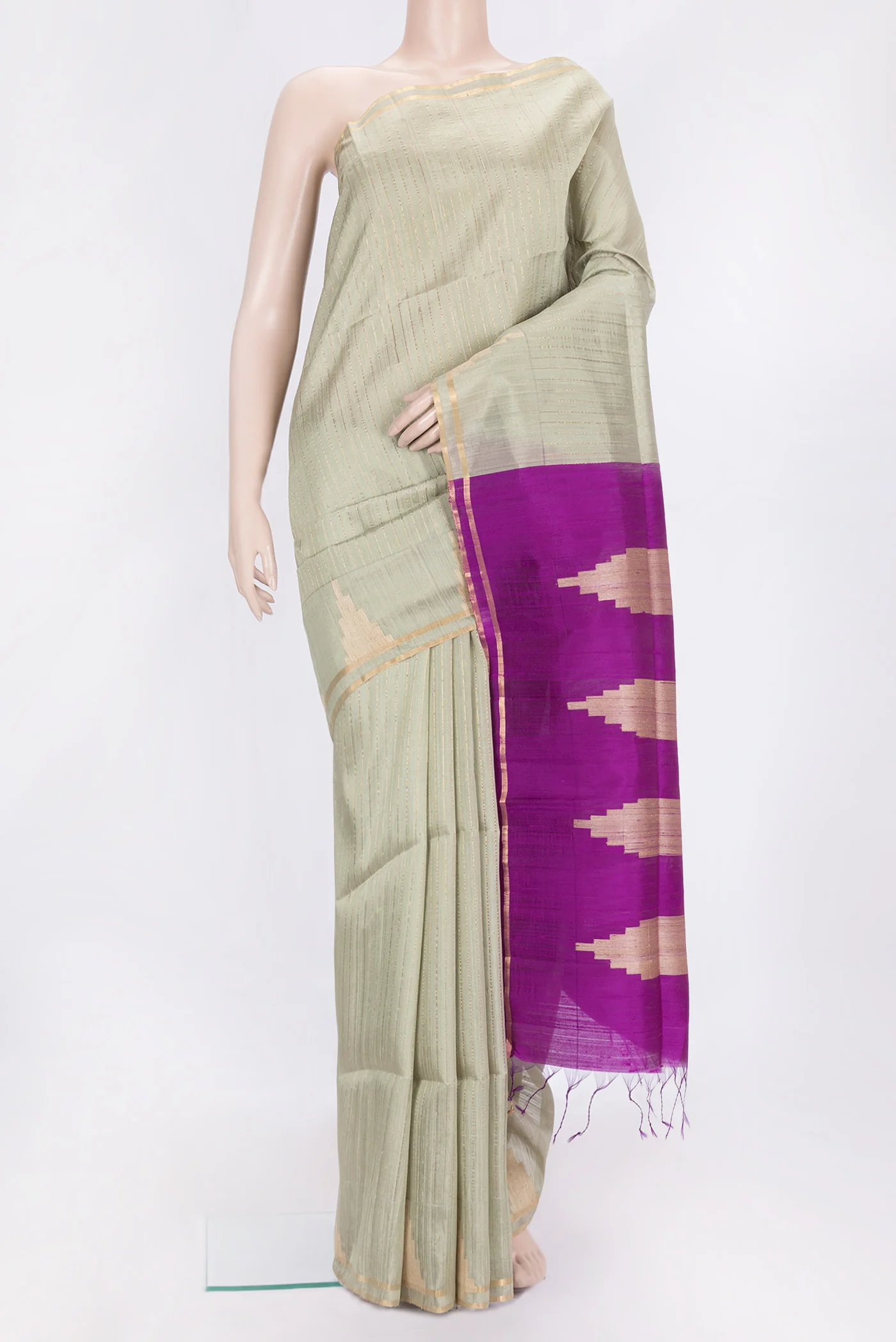 Grey Raw Silk Saree