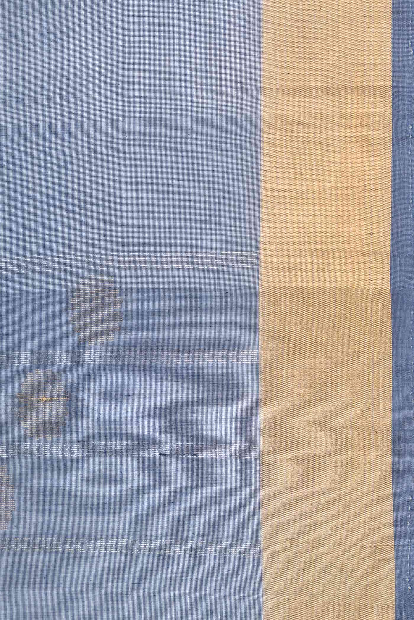 Grey Dual Tone Silk Cotton Saree - Image 3