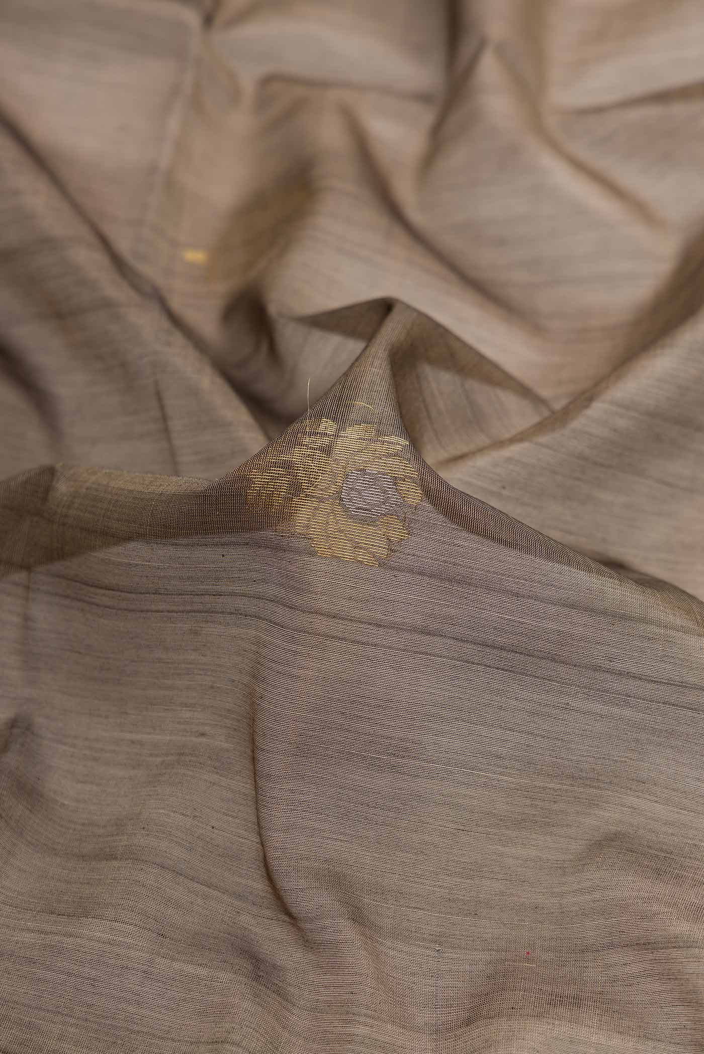 Grey Dual Tone Silk Cotton Saree - Image 2