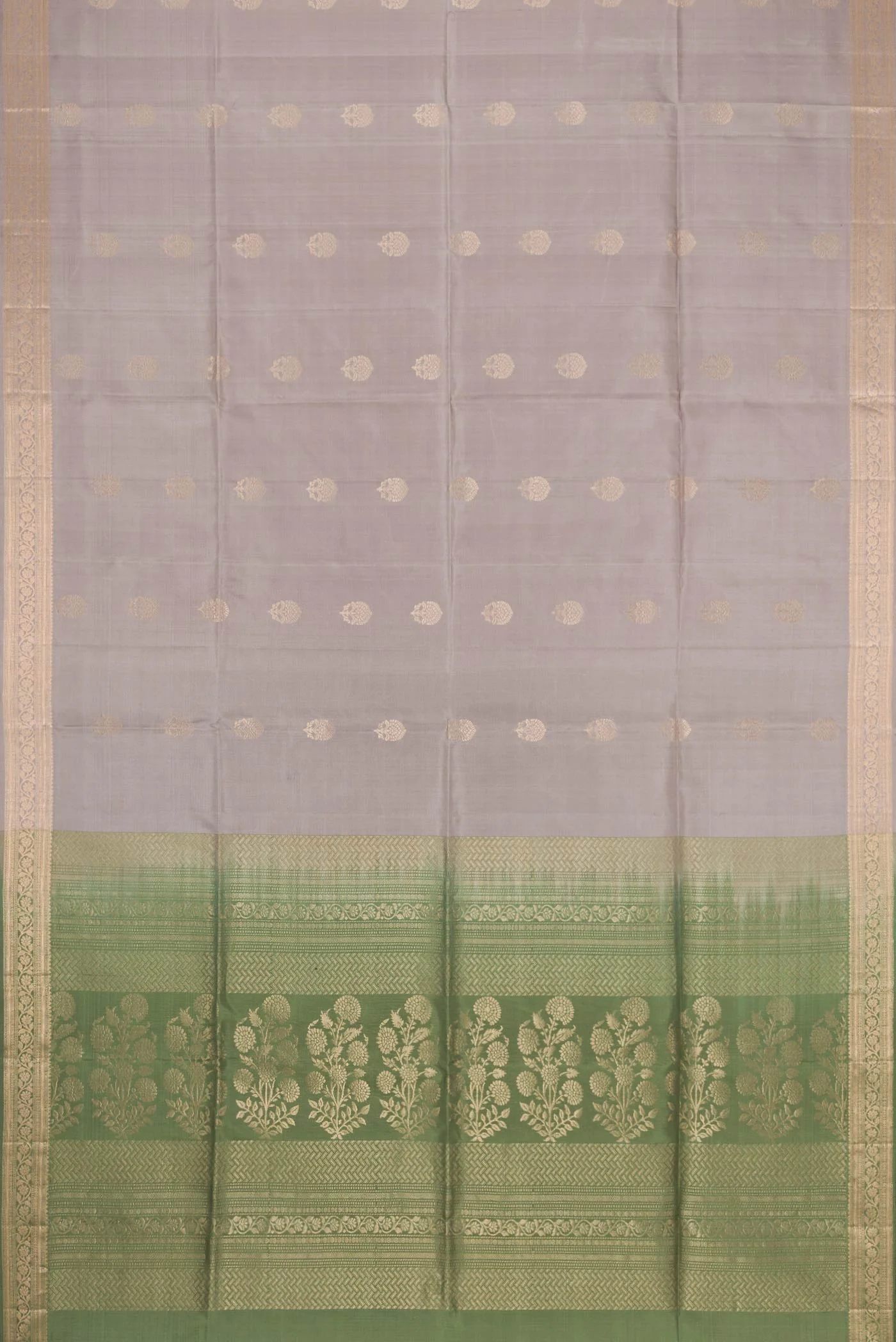 Grey Dual Tone Soft Silk Saree - Image 6