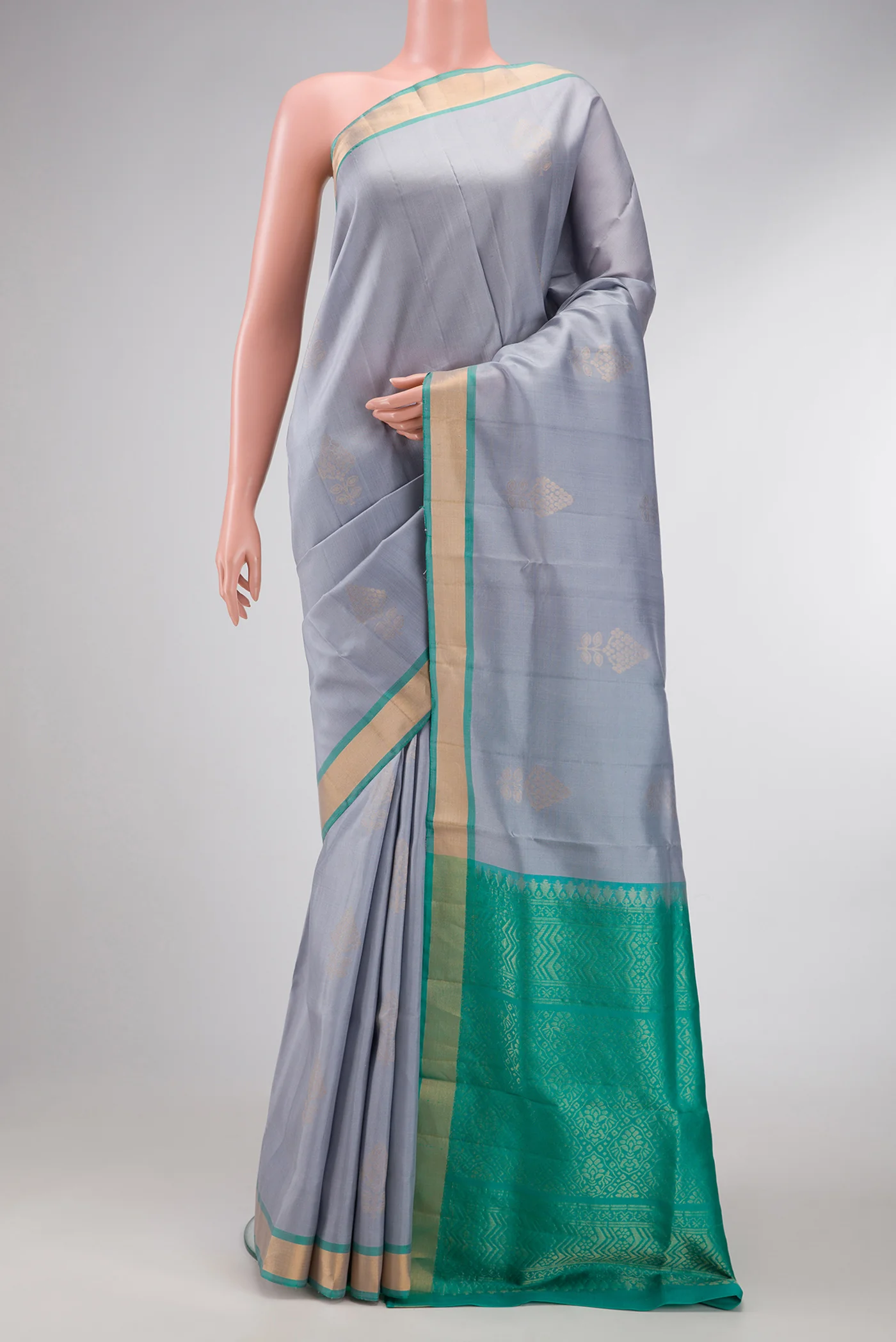 Grey Soft Silk Saree