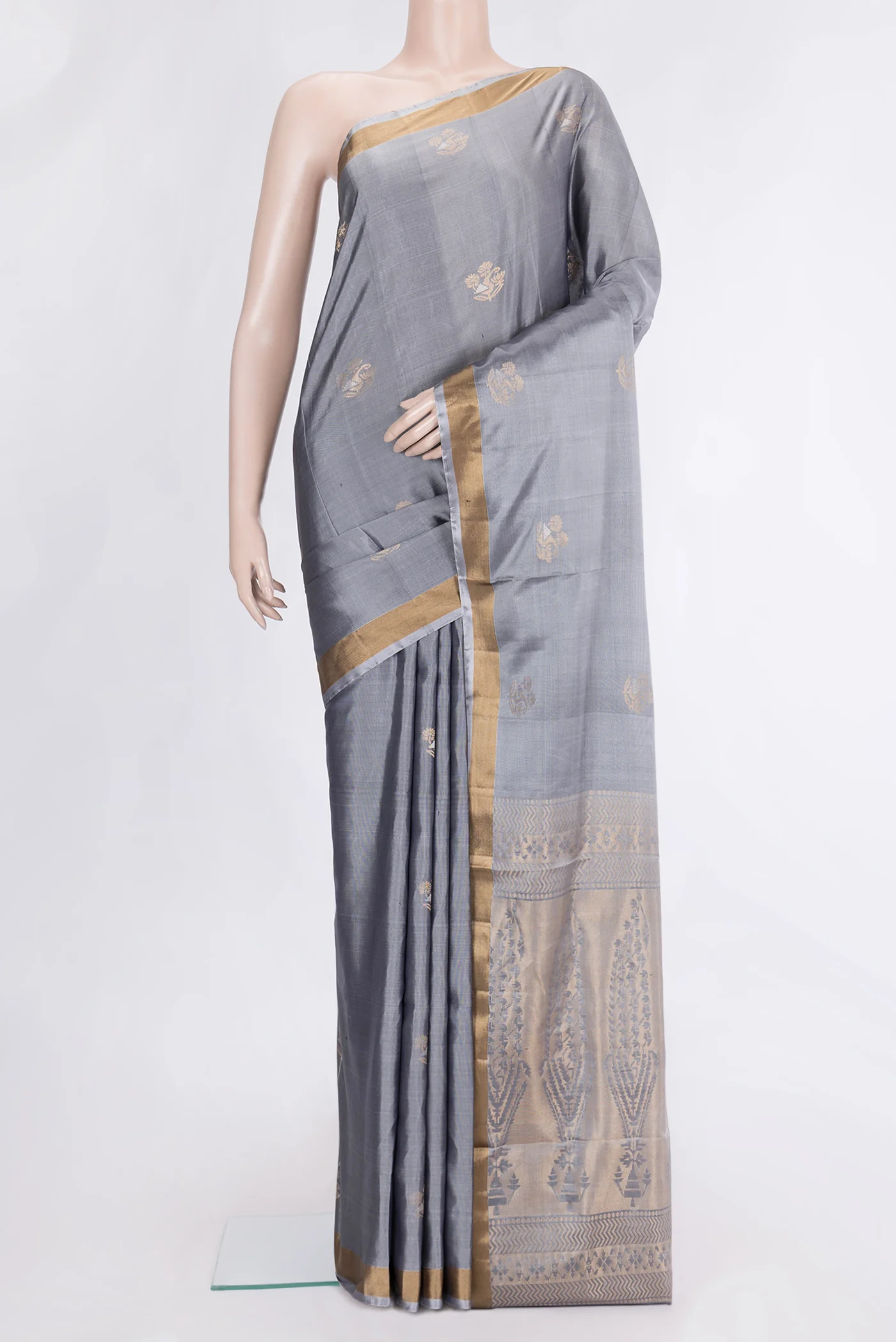 Grey Soft Silk Saree