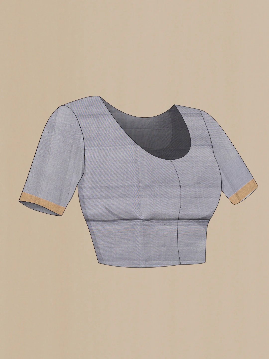 Grey Soft Silk Saree - Image 4
