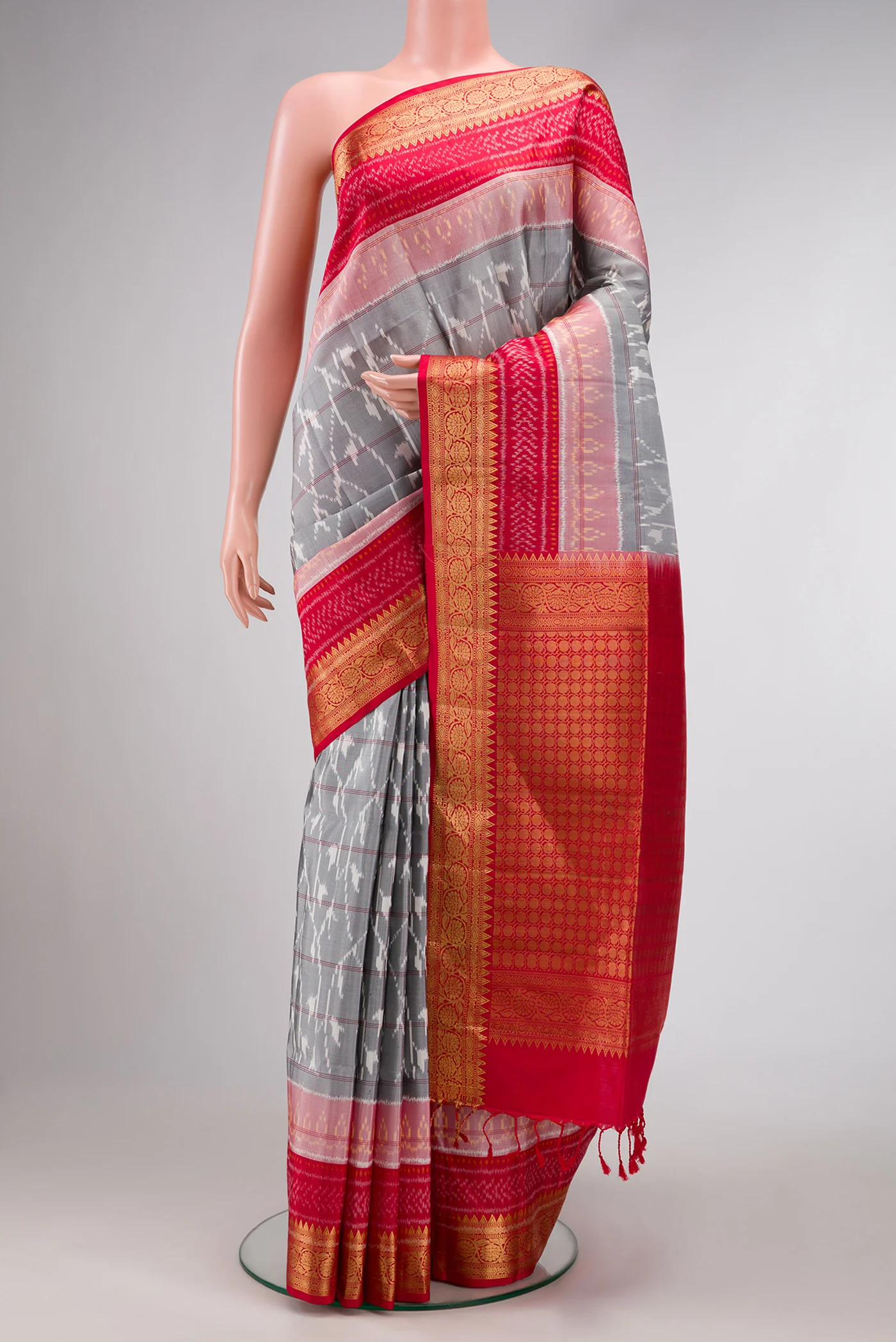 Grey Soft Silk Saree