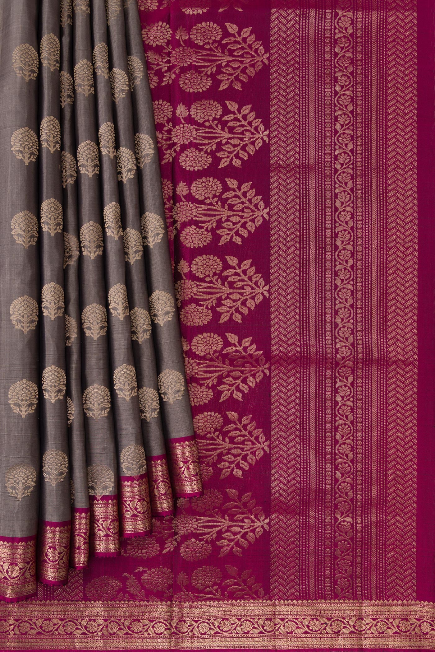 Grey Soft Silk Saree - Image 4