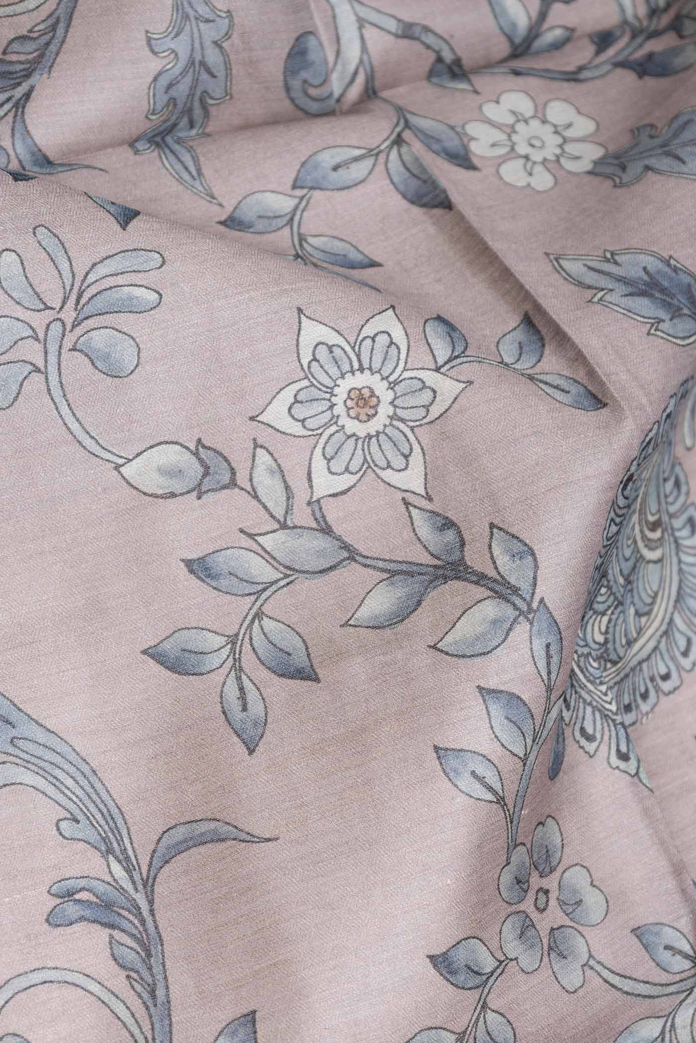 Grey Dual Tone Tussar Saree - Image 2