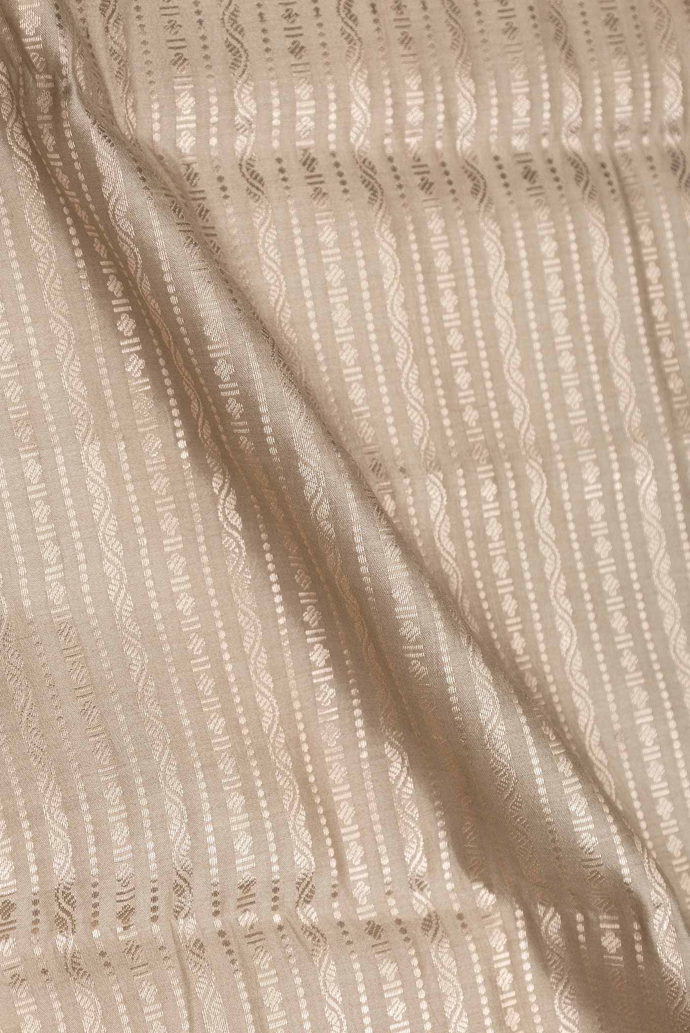 Dark Beige Banarasi Raw Silk Saree - Image 2