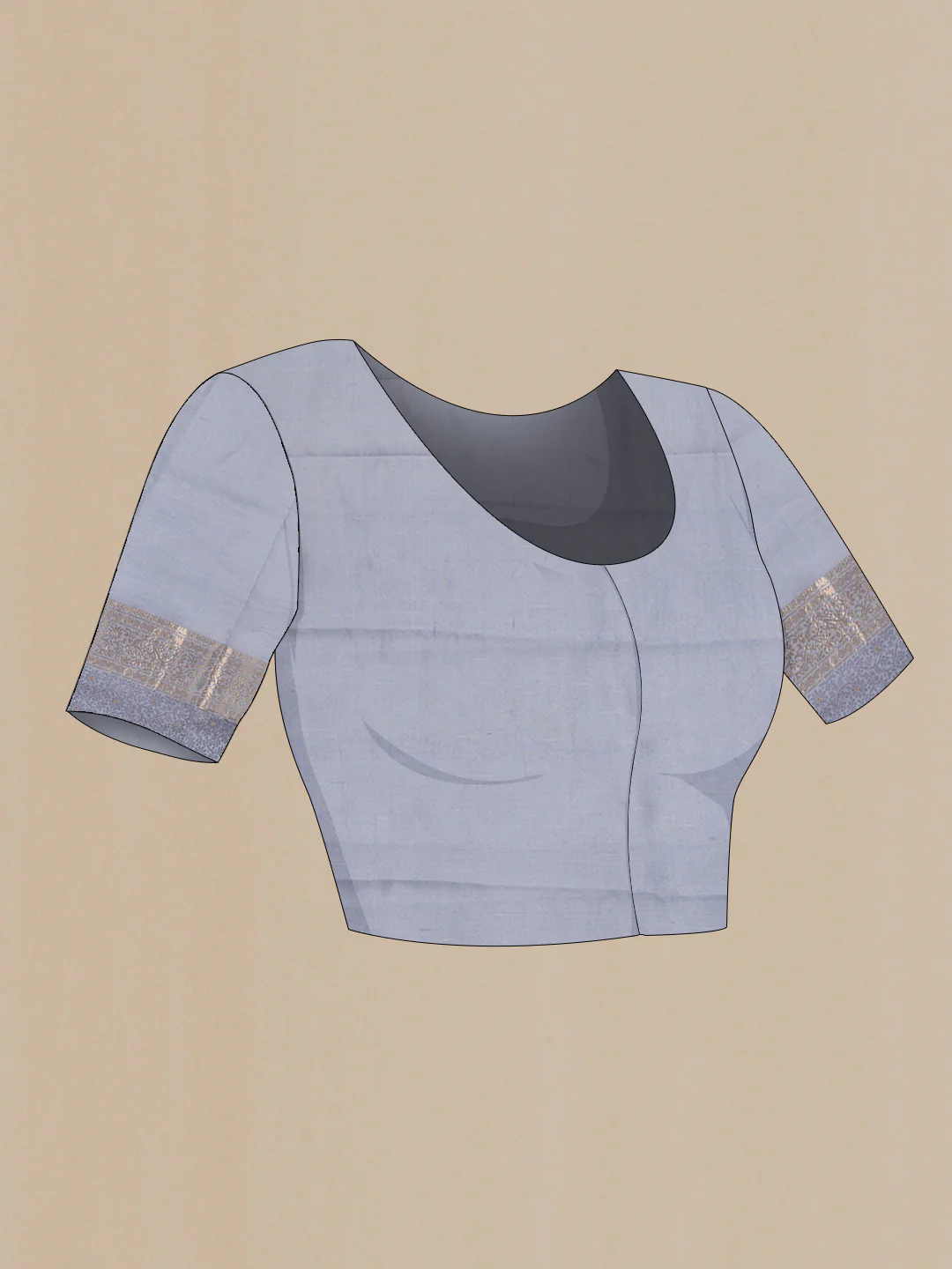 Grey Dual Tone Tussar Saree - Image 4