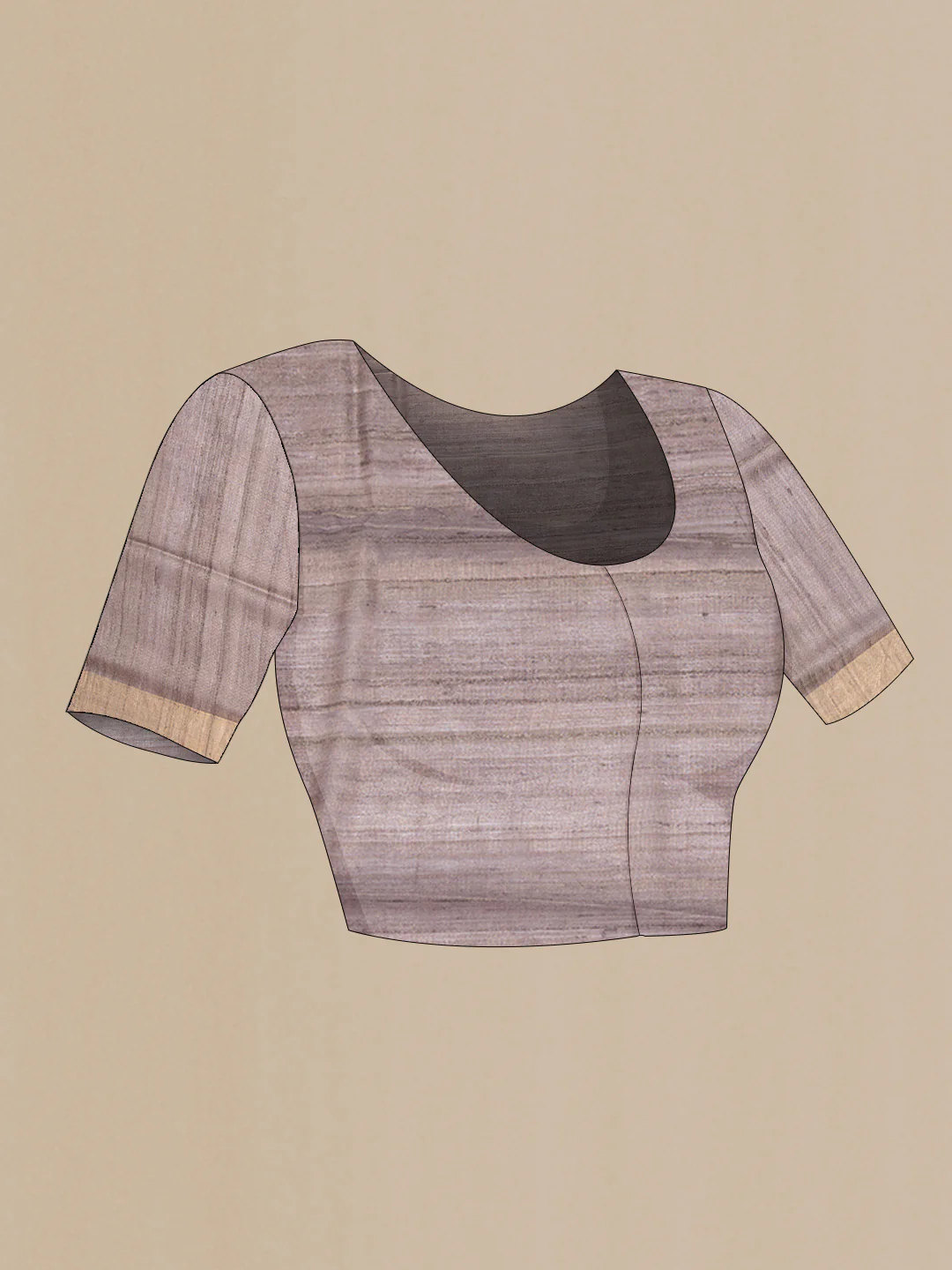 Grey Dual Tone Tussar Silk Saree - Image 4
