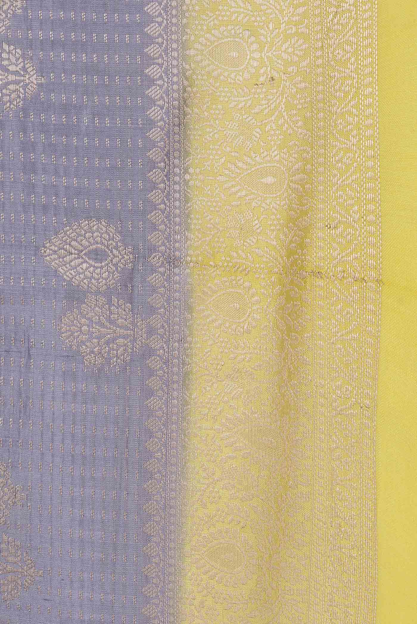 Lilac Banarasi Raw Silk Saree - Image 3