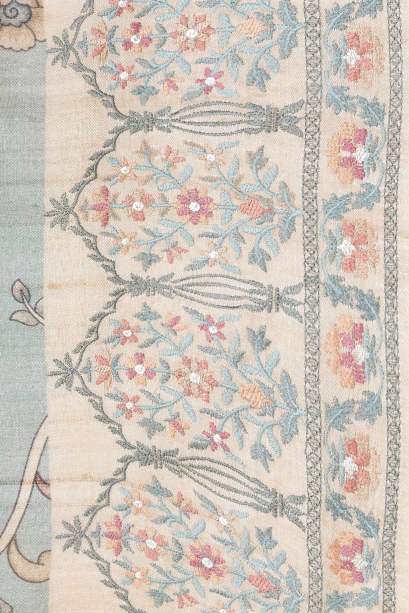 Grey Dual Tone Tussar Silk Saree - Image 3