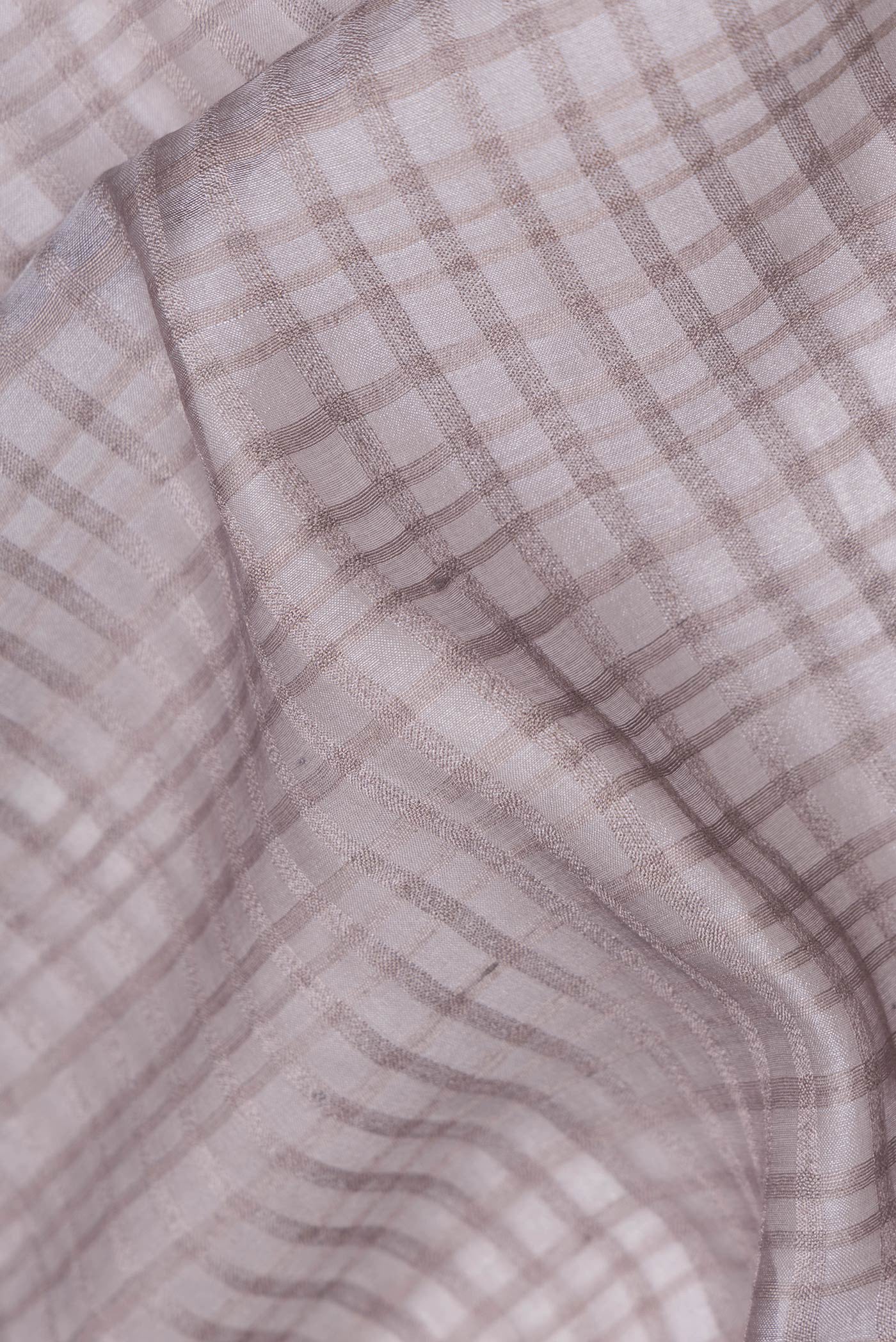 Grey with Brown Color Tussar Silk Saree - Image 2