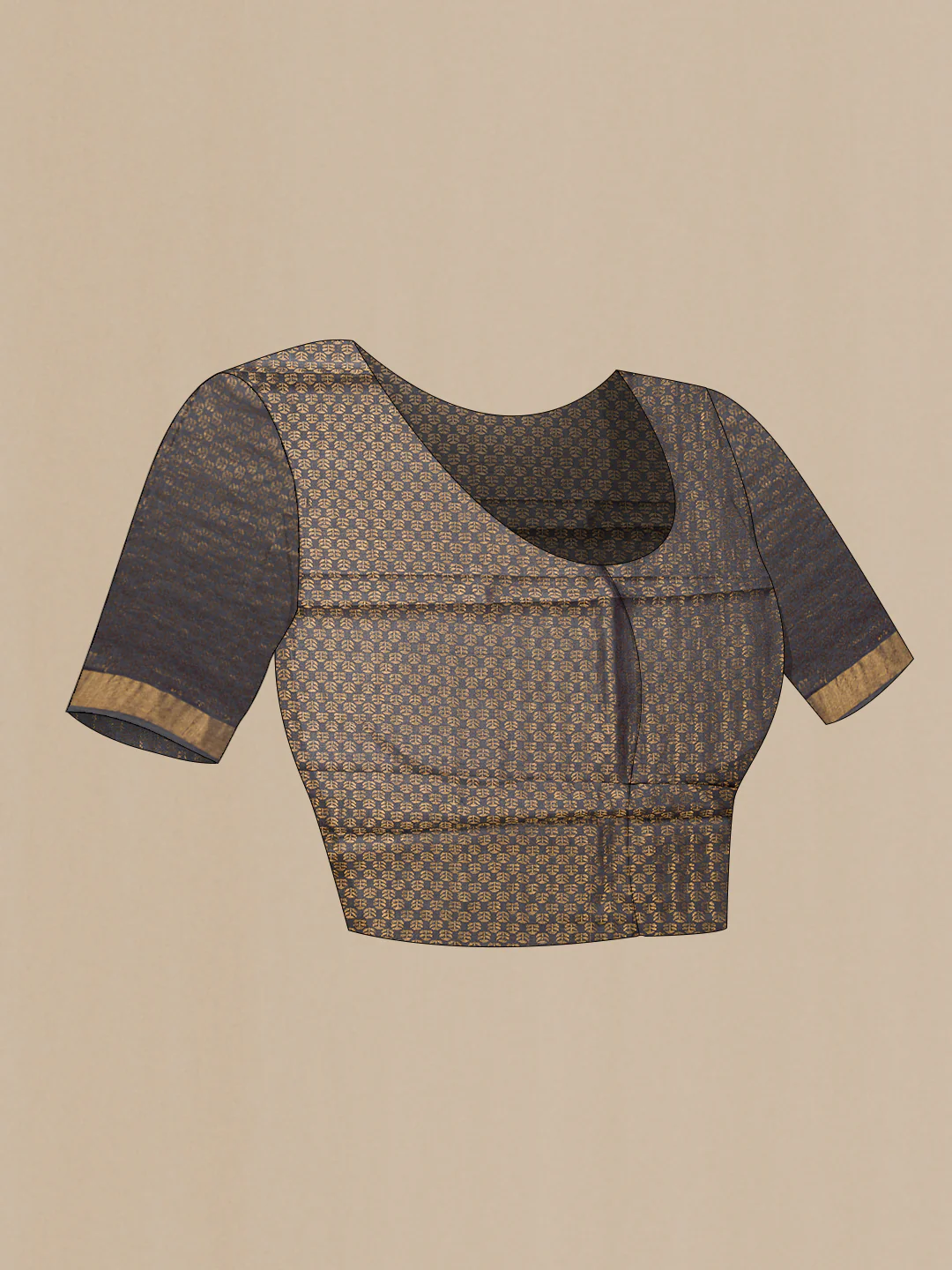 Davys Grey Tussar Silk Saree - Image 5