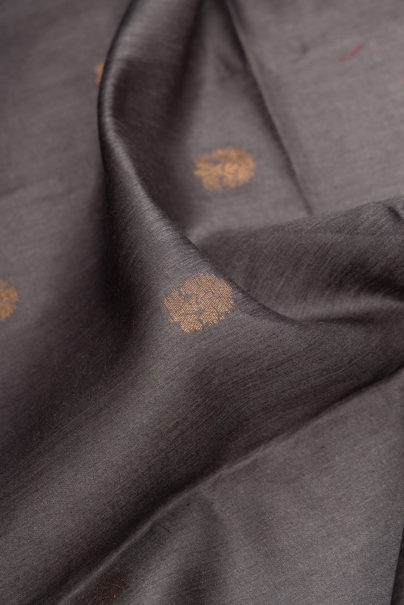 Grey Tussar Silk Saree - Image 2
