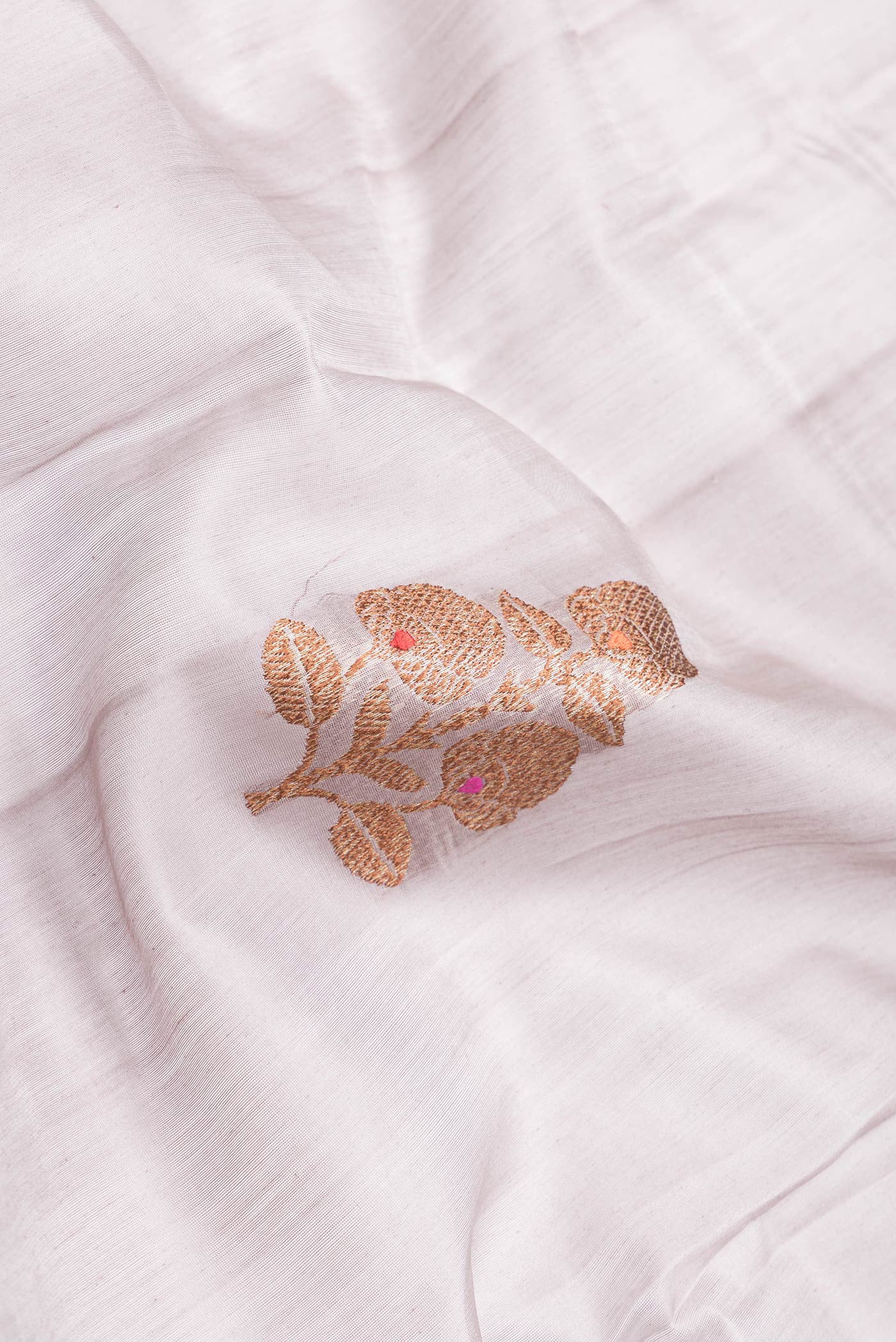 Lilac Tussar Silk Saree - Image 2