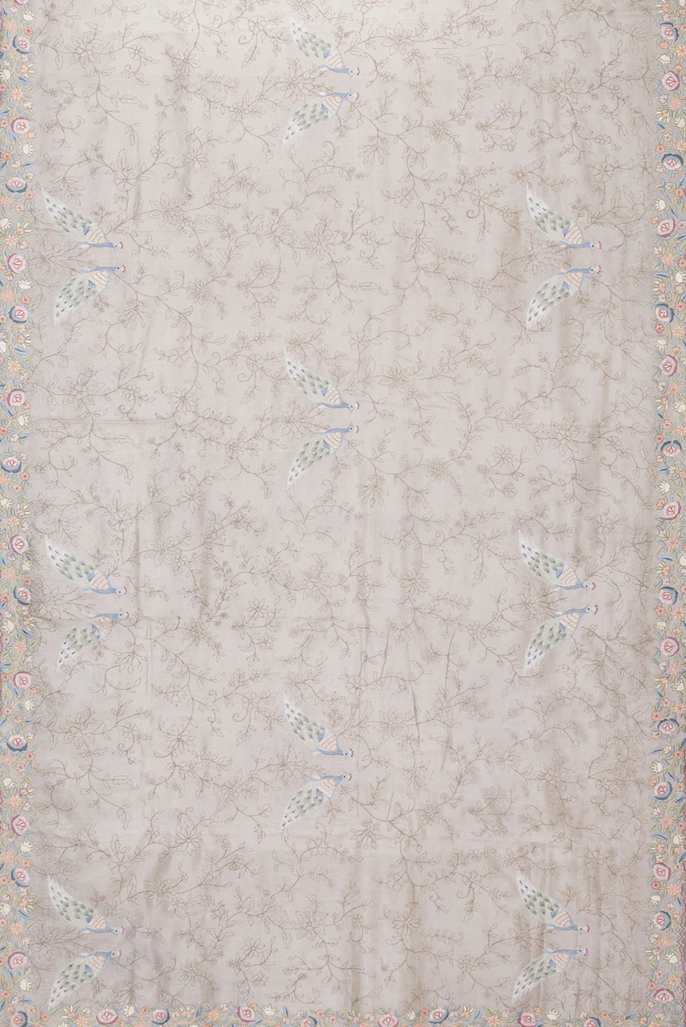 Grey Dual Tone Tussar Silk Saree - Image 6