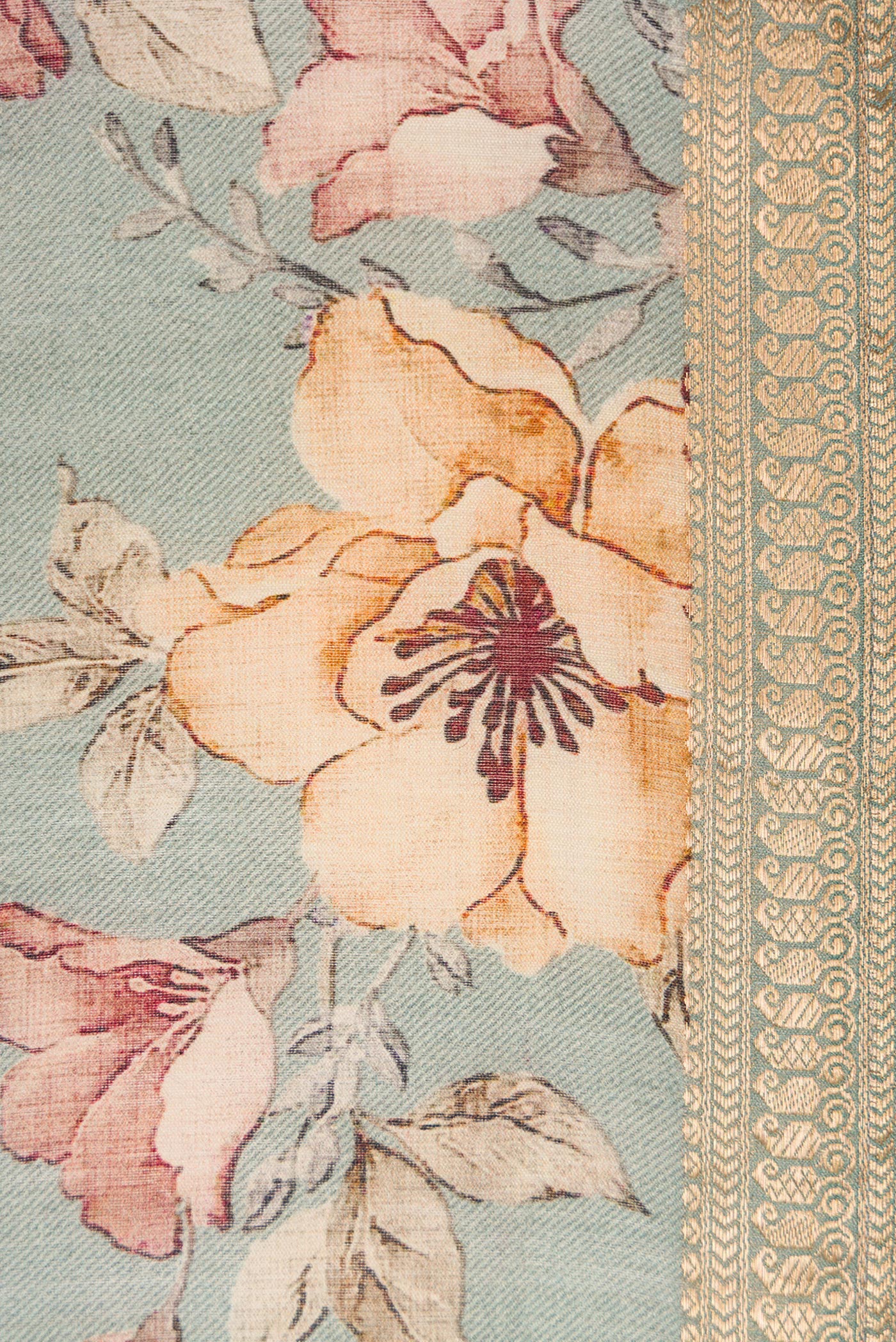 Grey Tussar Silk Saree - Image 3