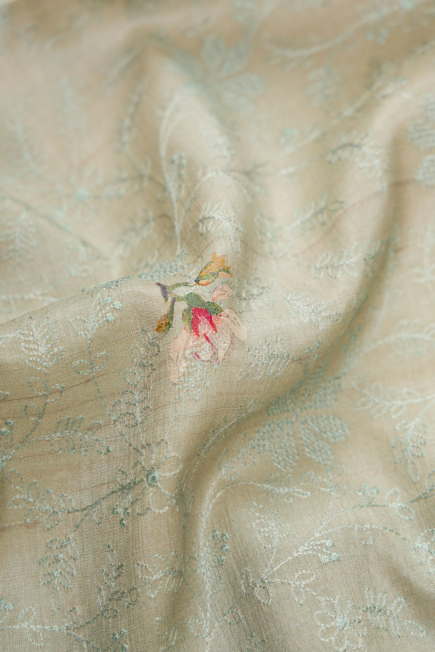 Grey Tussar Silk Saree - Image 2