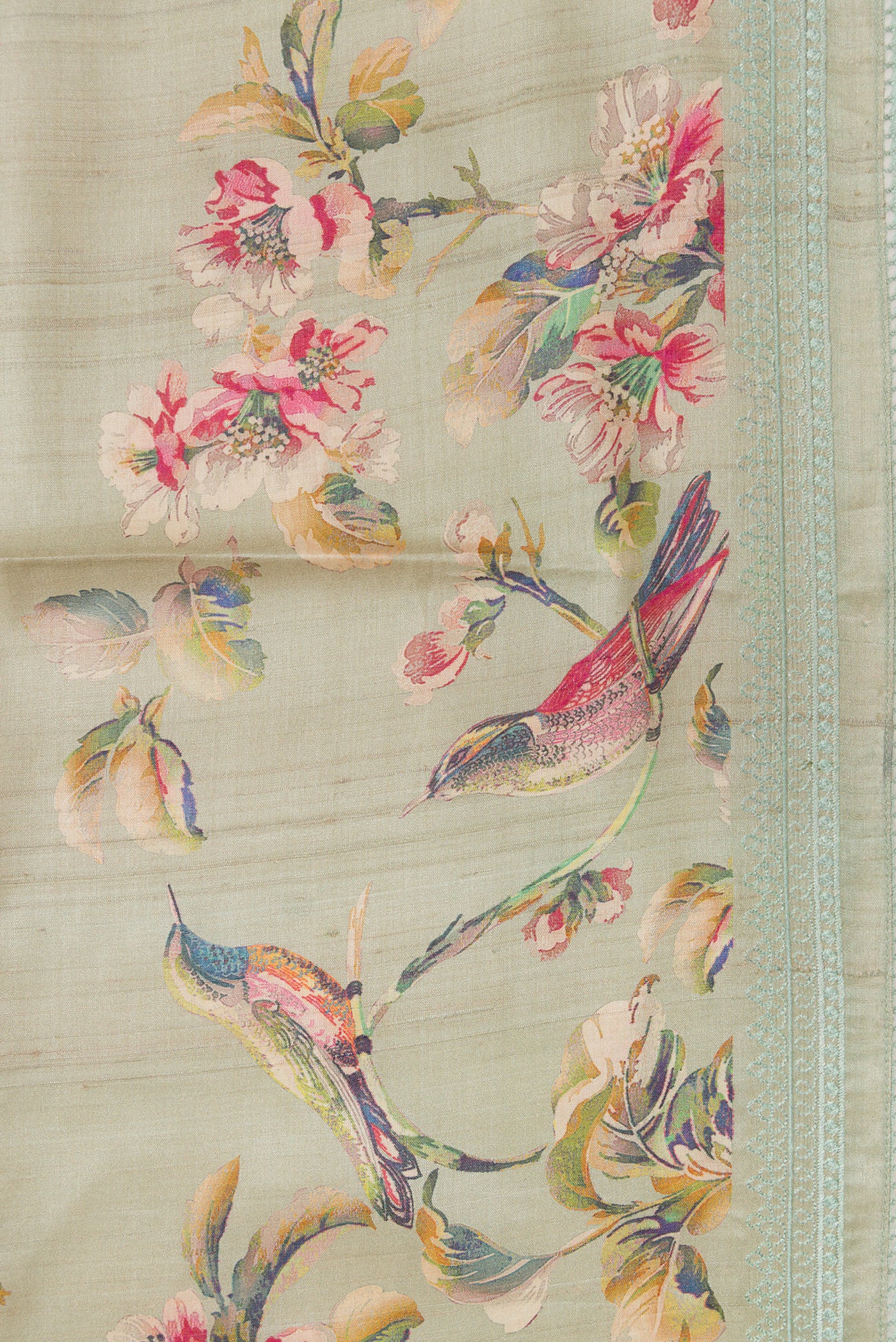 Grey Tussar Silk Saree - Image 3