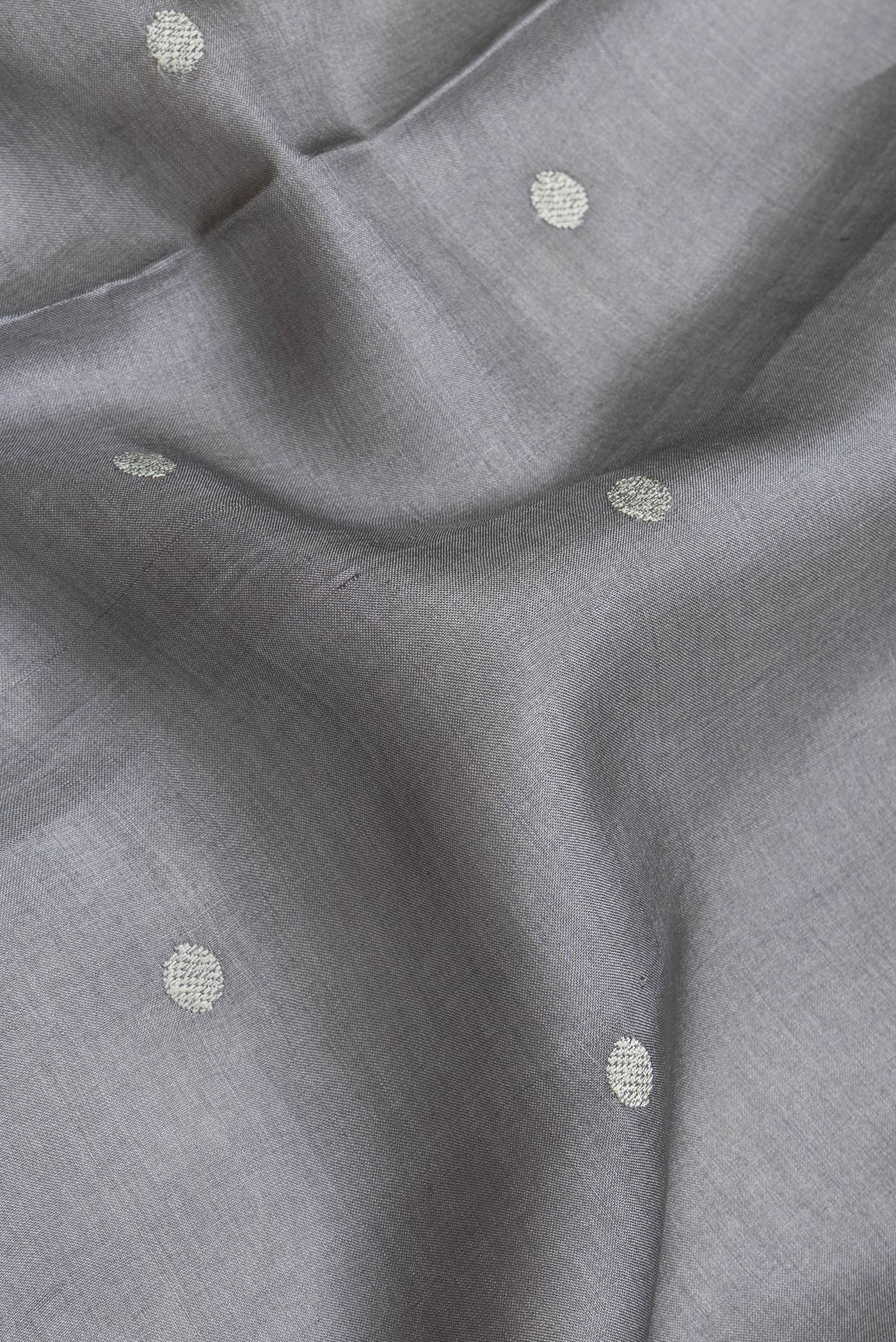 Grey Tussar Silk Saree - Image 2