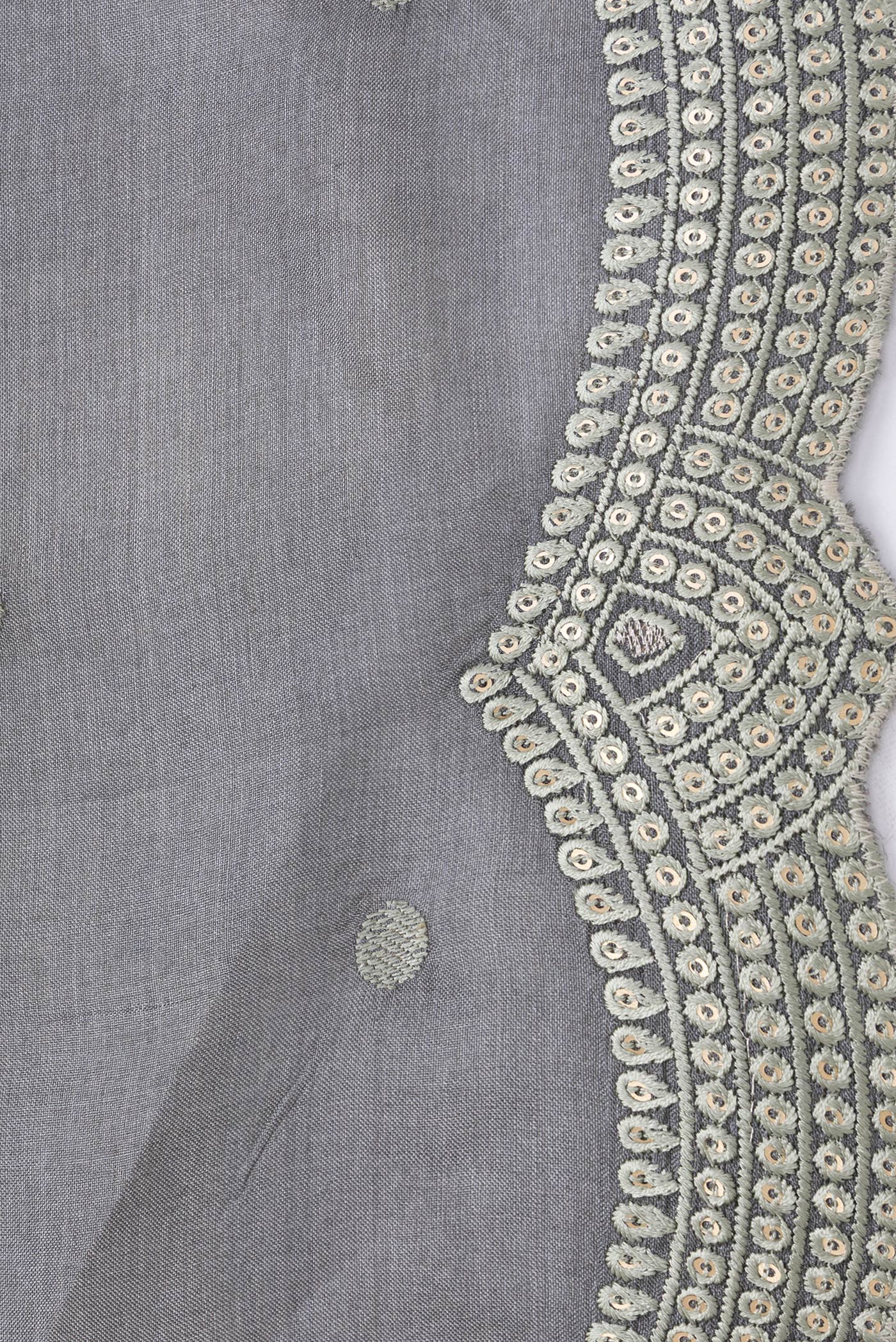 Grey Tussar Silk Saree - Image 3