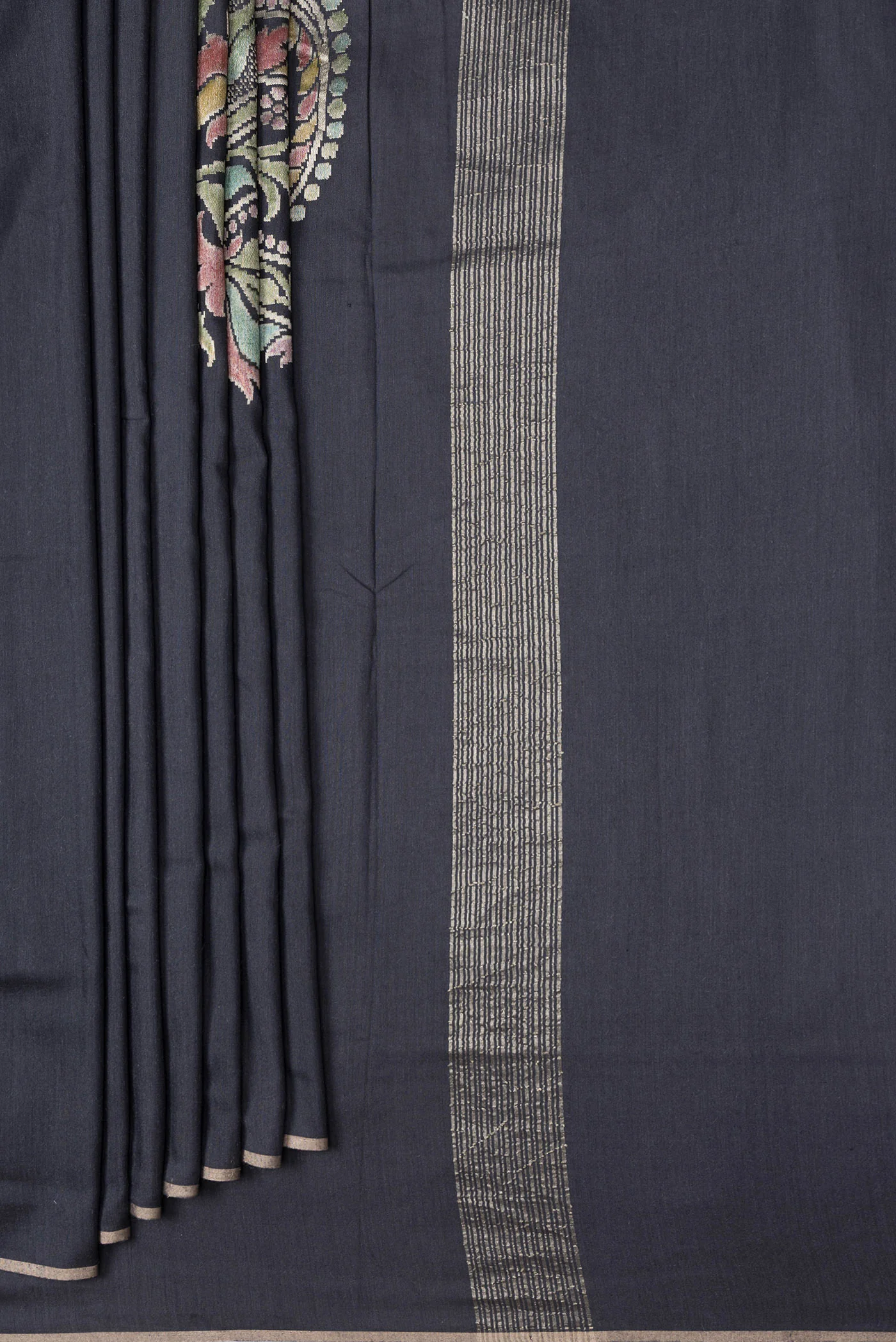 Black Tussar Silk Saree - Image 4