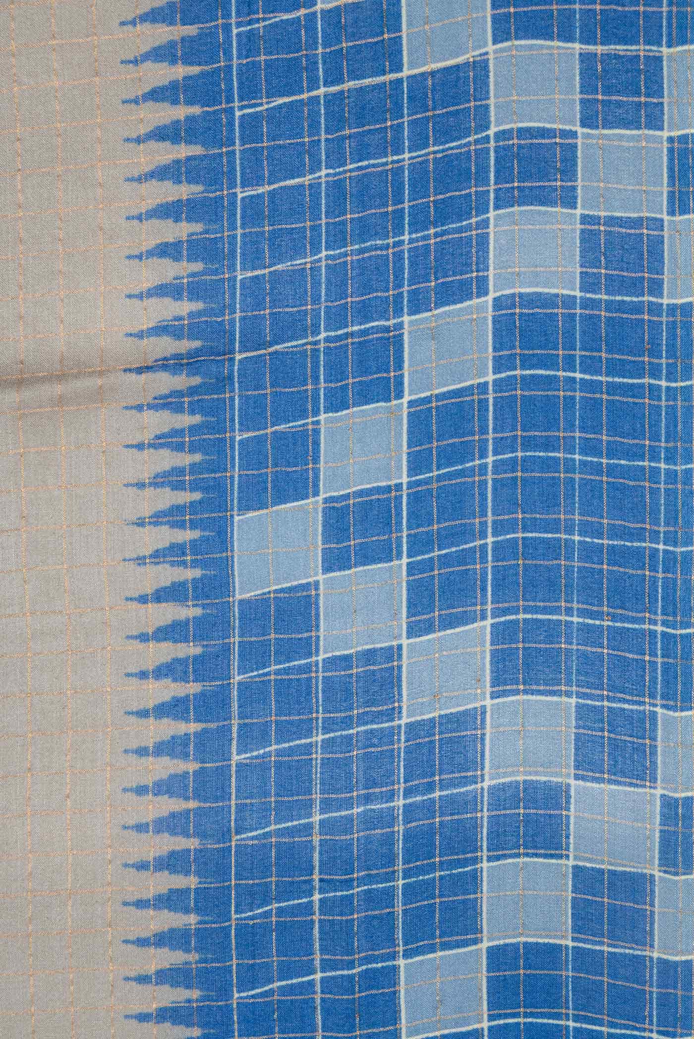 Grey Dual Tone Tussar Silk Saree - Image 3