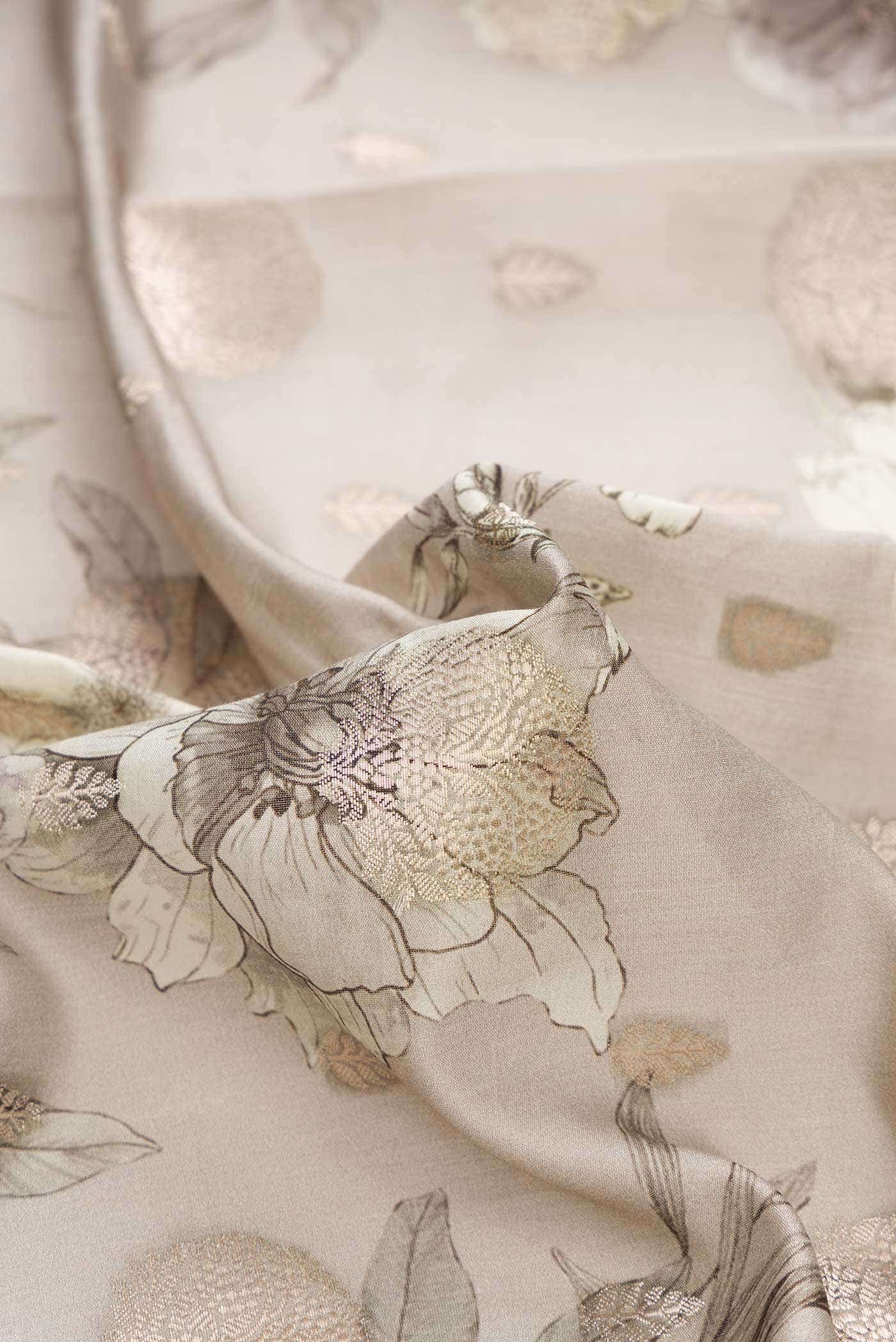 Grey Dual Tone Tussar Silk Saree - Image 2