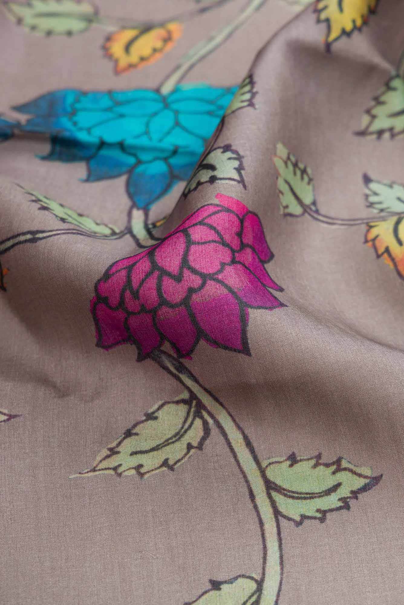 Grey Dual Tone Tussar Silk Saree - Image 3