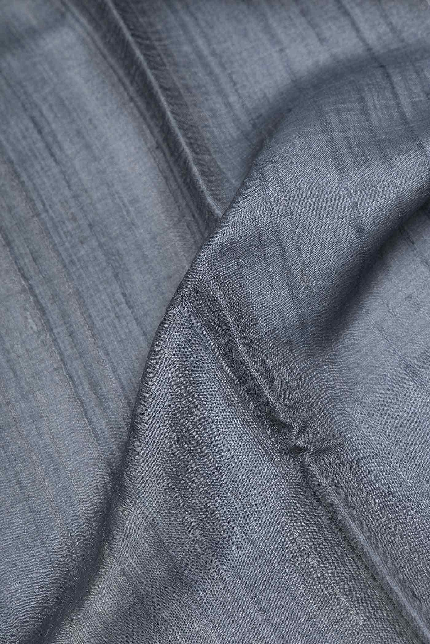 Grey Dual Tone Tussar Silk Saree - Image 2