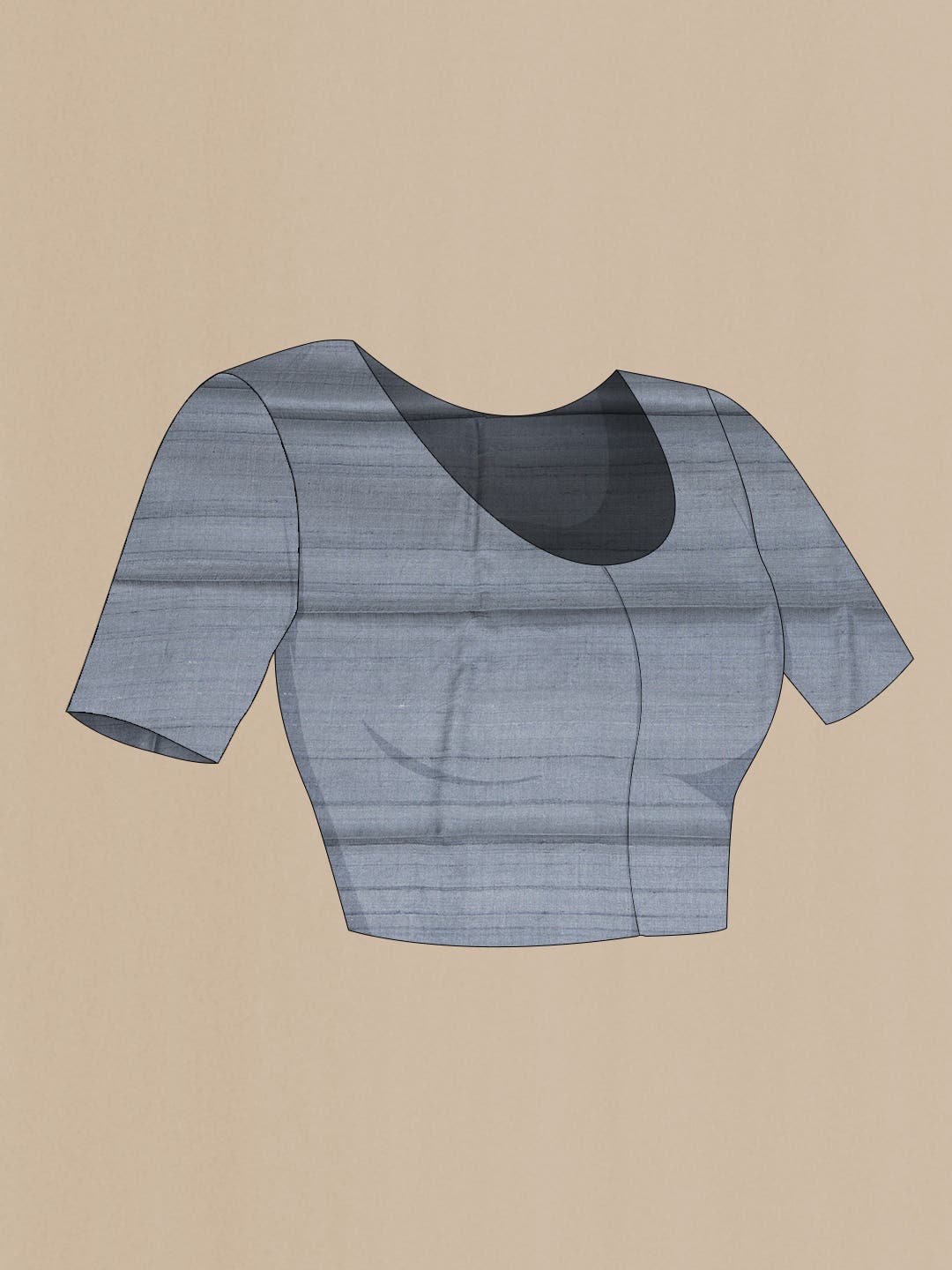 Grey Dual Tone Tussar Silk Saree - Image 4