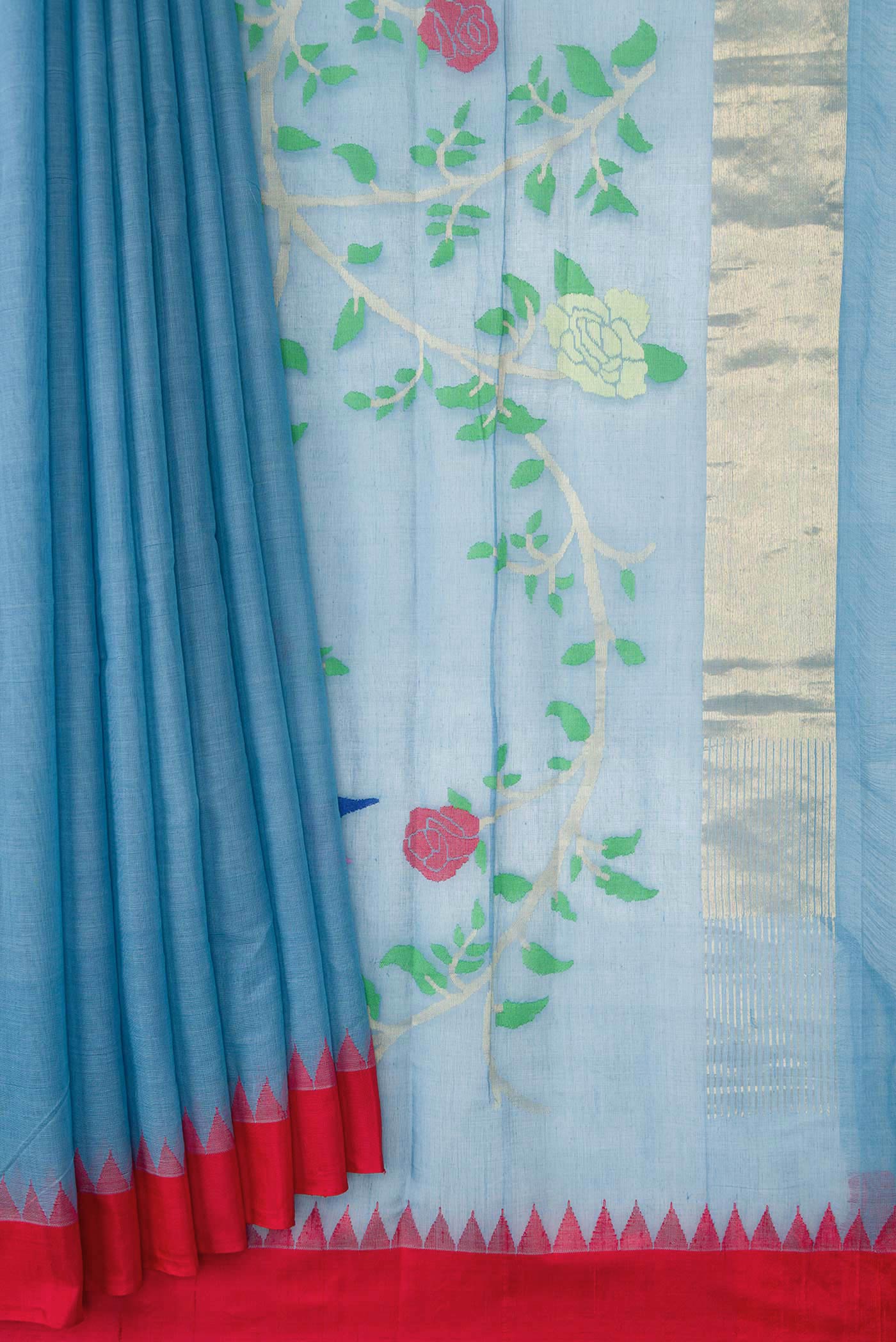 Grey Dual Tone Uppada Cotton Saree - Image 4