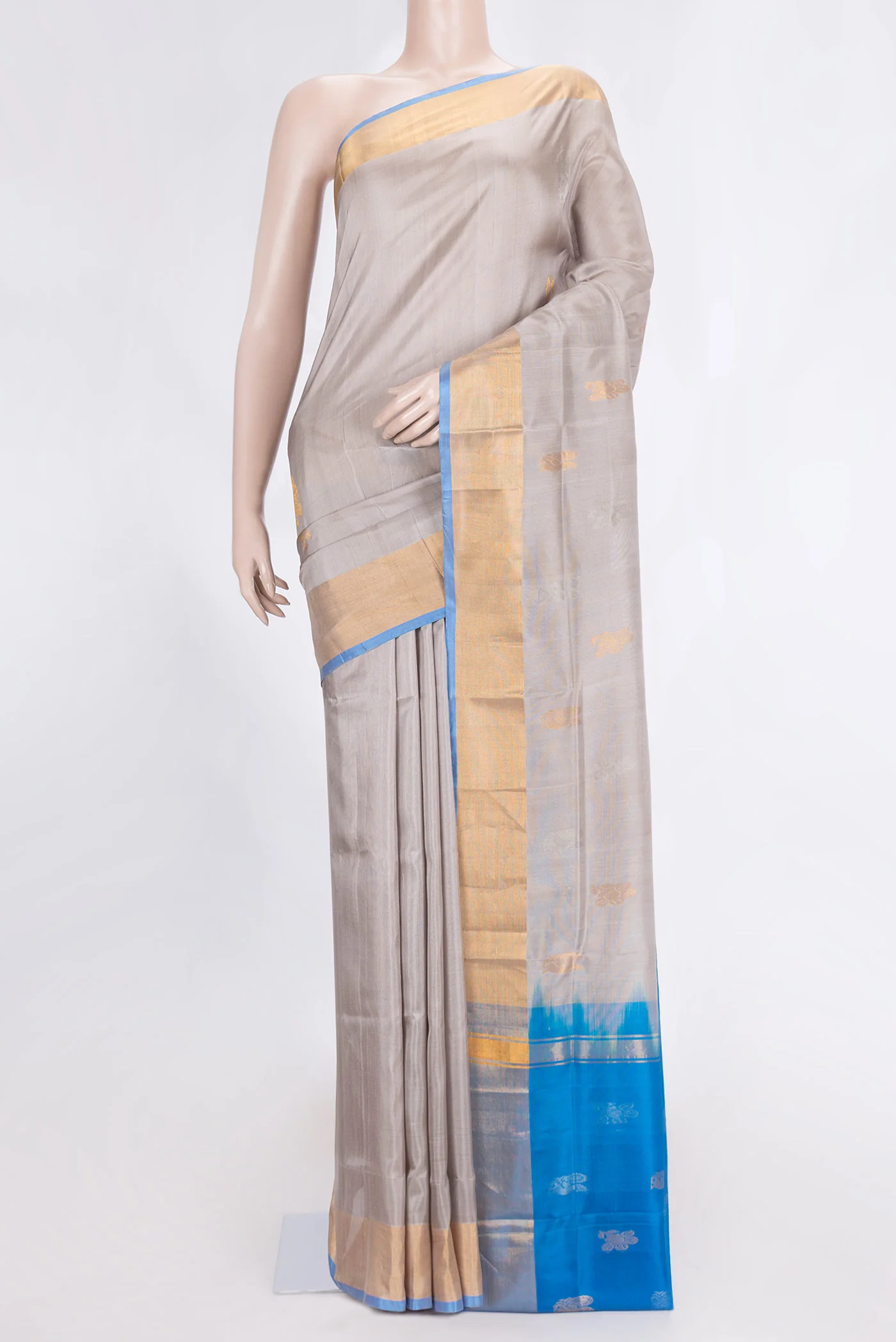 Grey Uppada Silk Saree