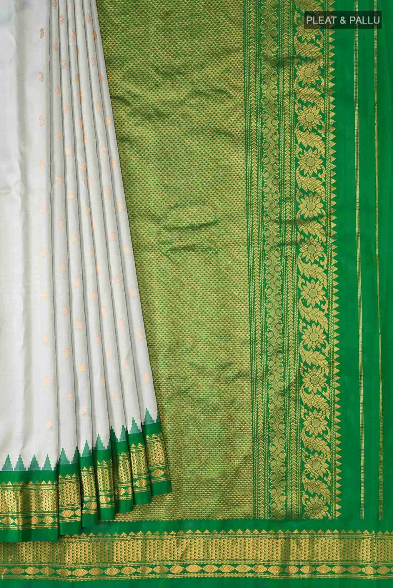 Grey Gadwal Silk Saree - Image 2
