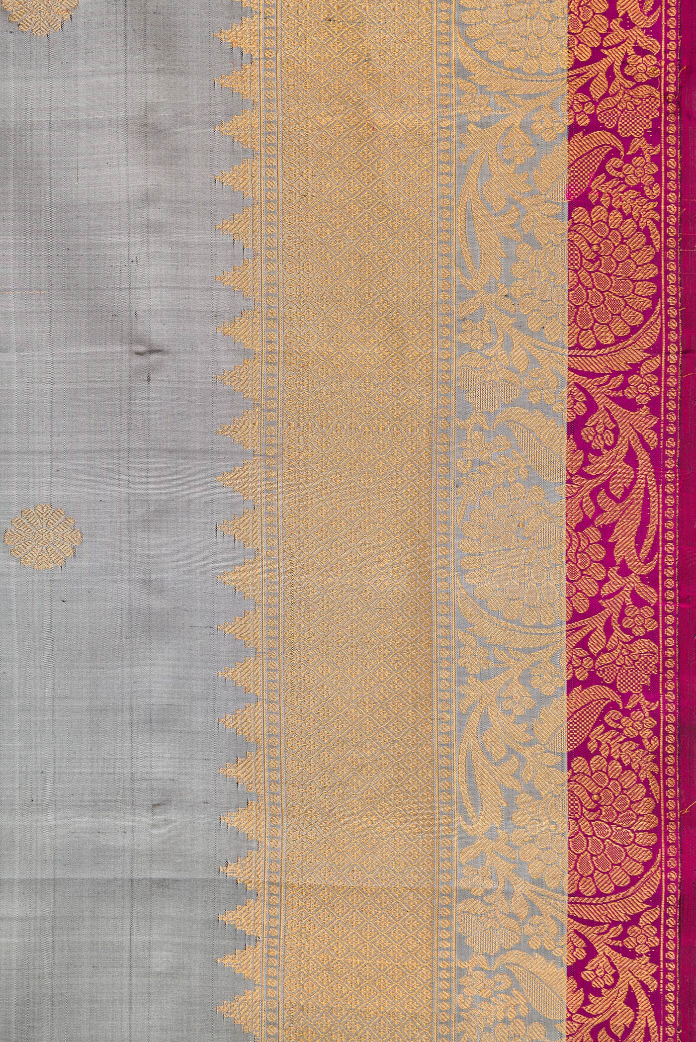 Grey Gadwal Silk Saree - Image 3