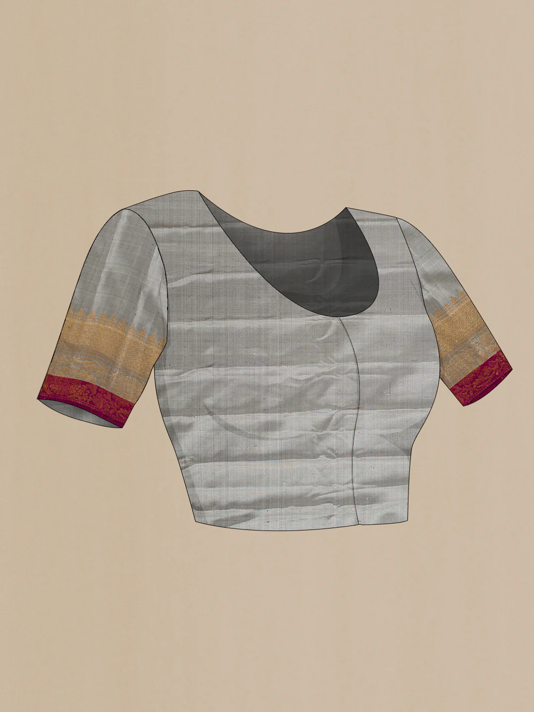 Grey Gadwal Silk Saree - Image 5