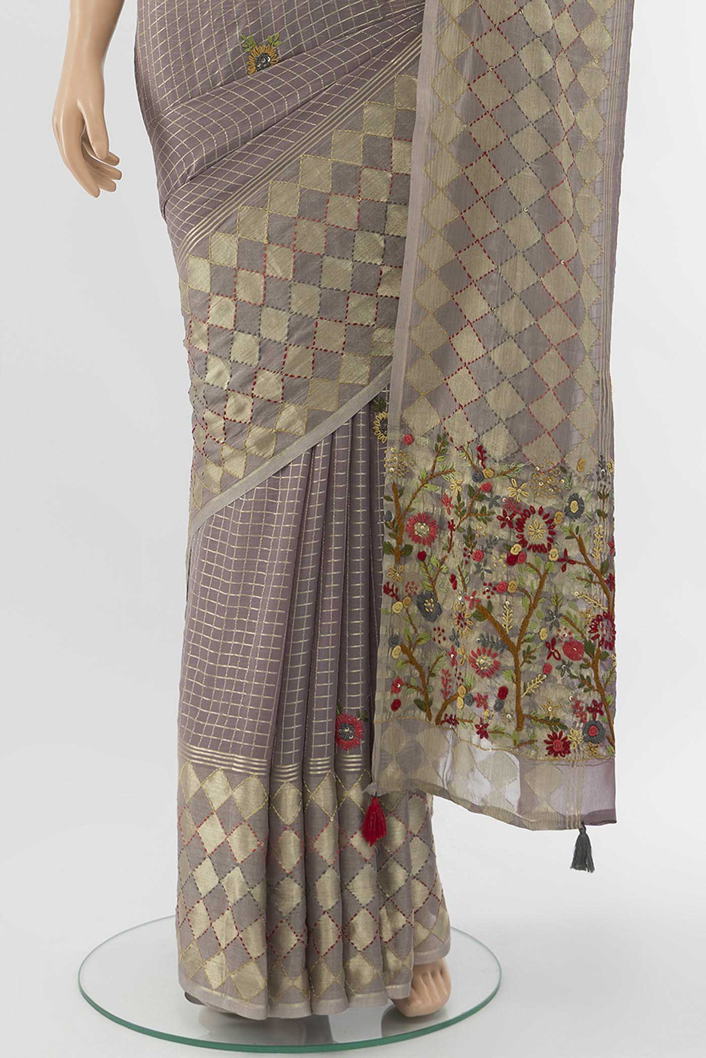 Grey Georgette Saree - Image 3