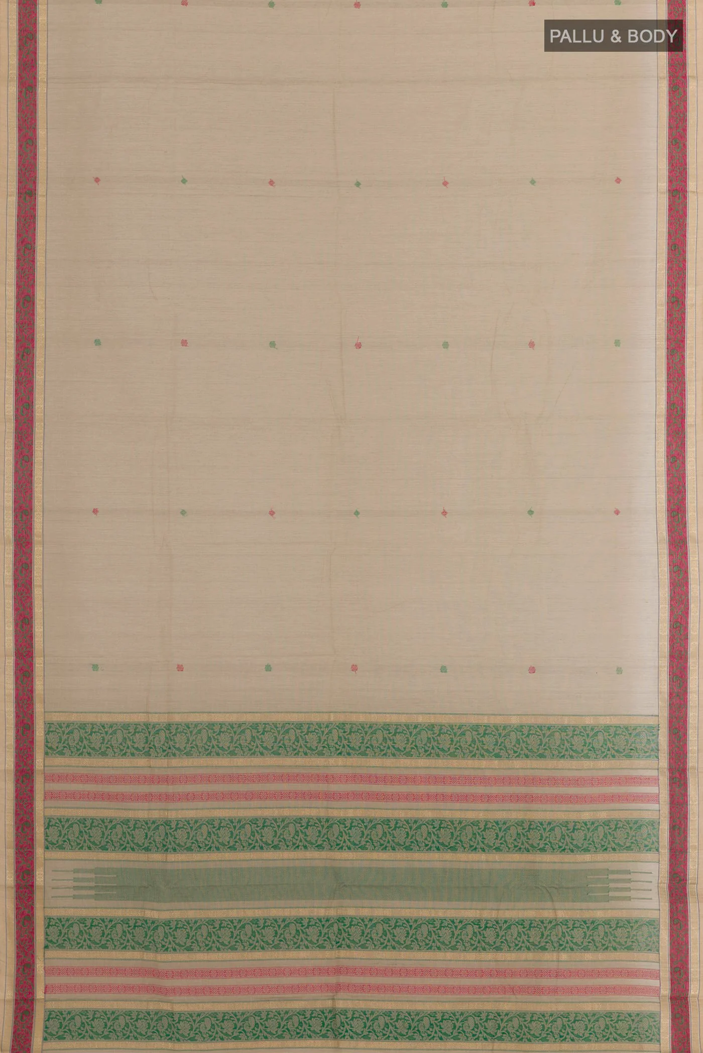 Grey Kanchi Cotton Saree - Image 3