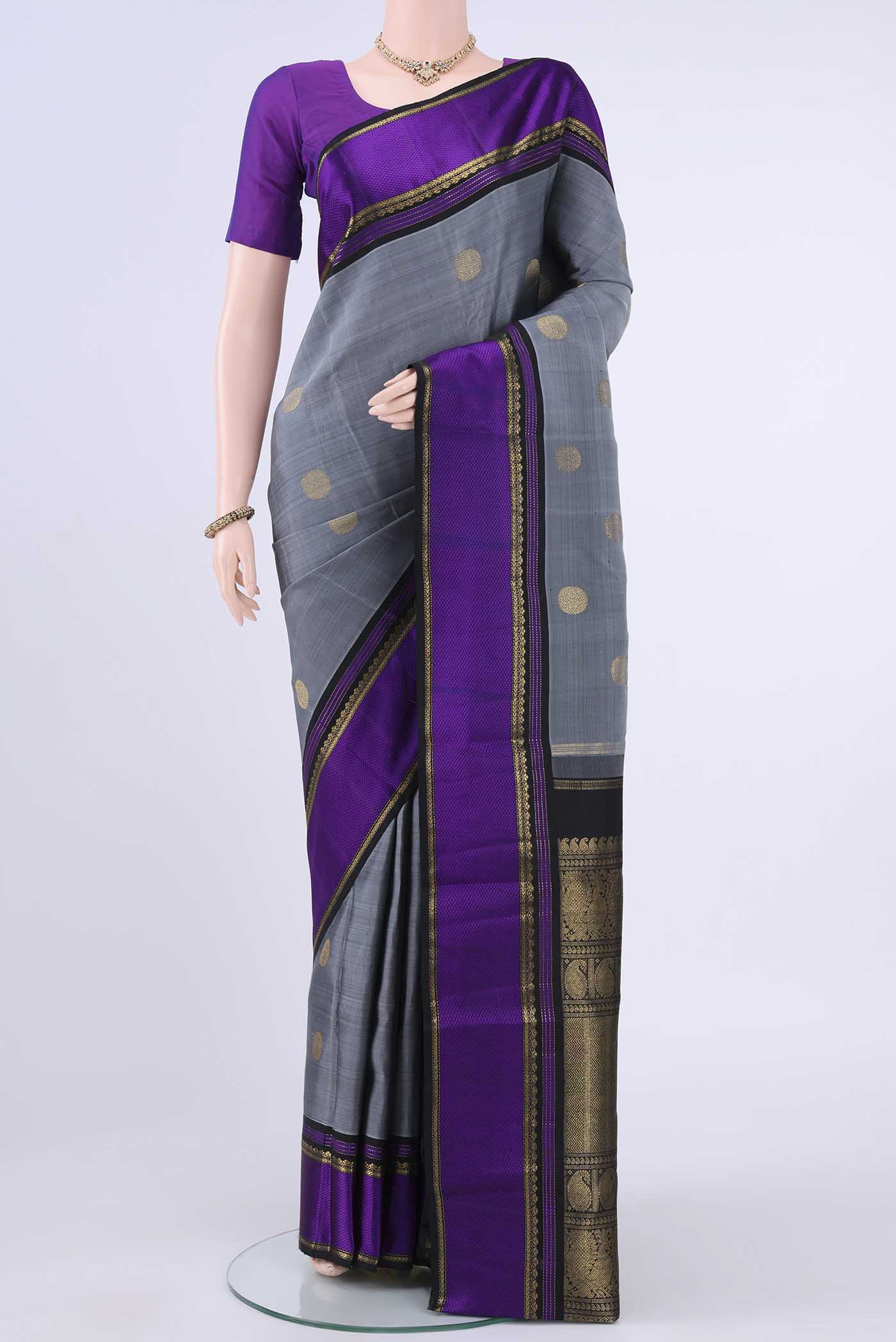 Grey Kanjivaram Saree