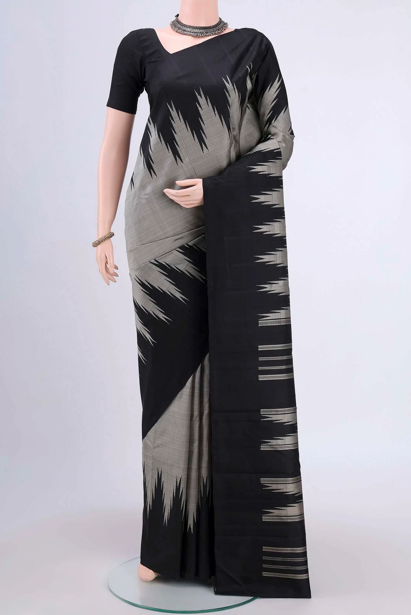 Grey Kanchipuram Saree