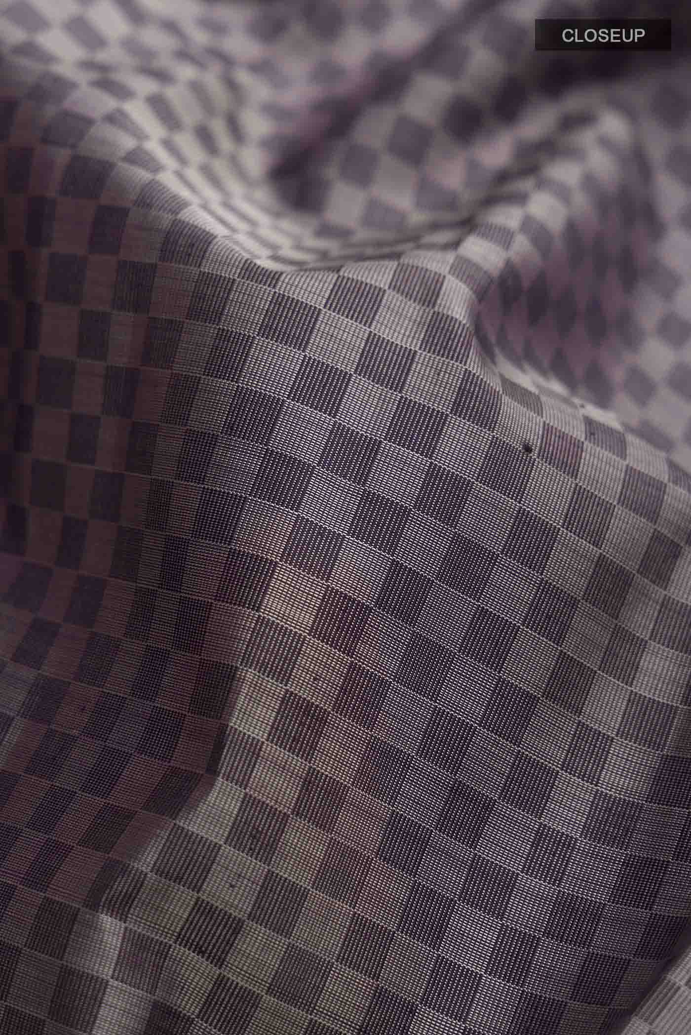 Grey Kanchipuram Silk Saree - Image 2