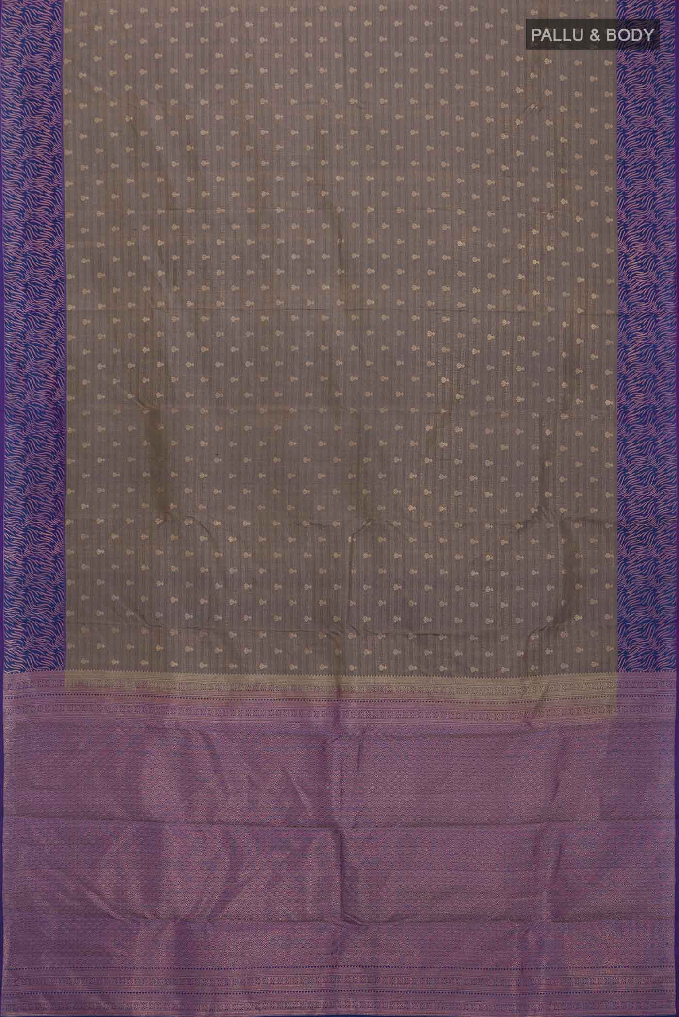 Grey Kanchipuram Silk Saree - Image 6