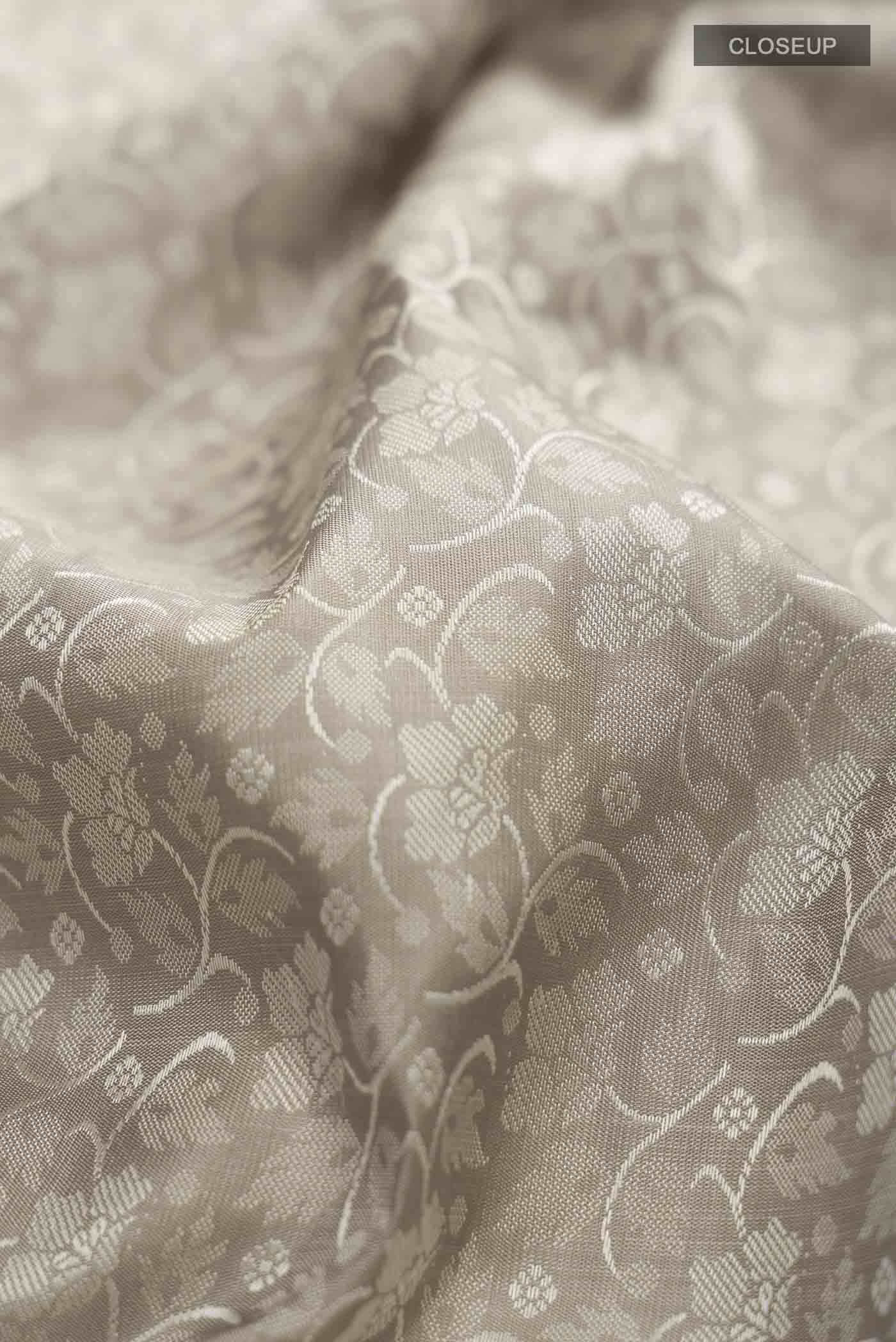 Grey Kanjivaram Silk Saree - Image 2
