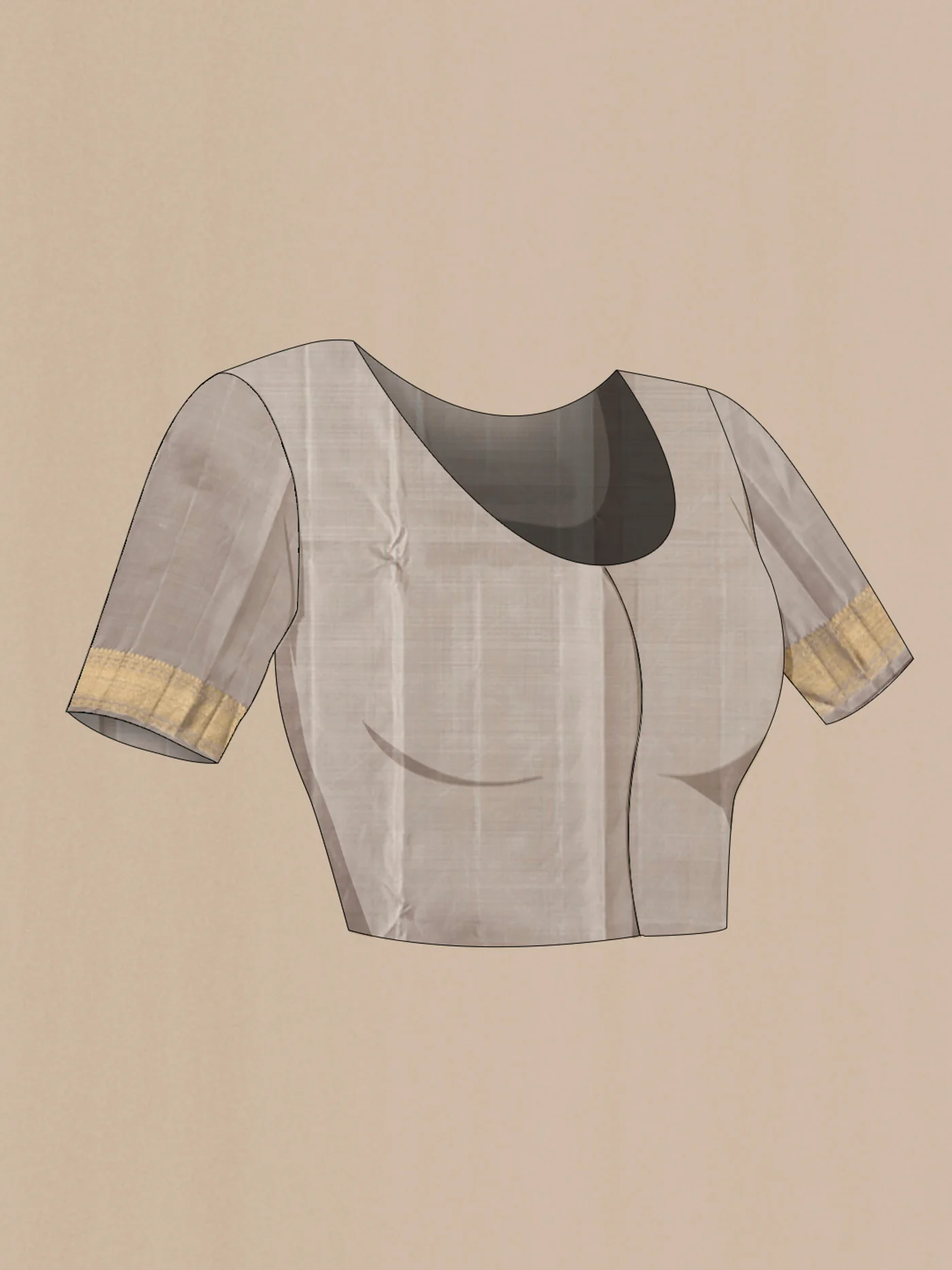 Grey Kanjivaram Silk Saree - Image 5