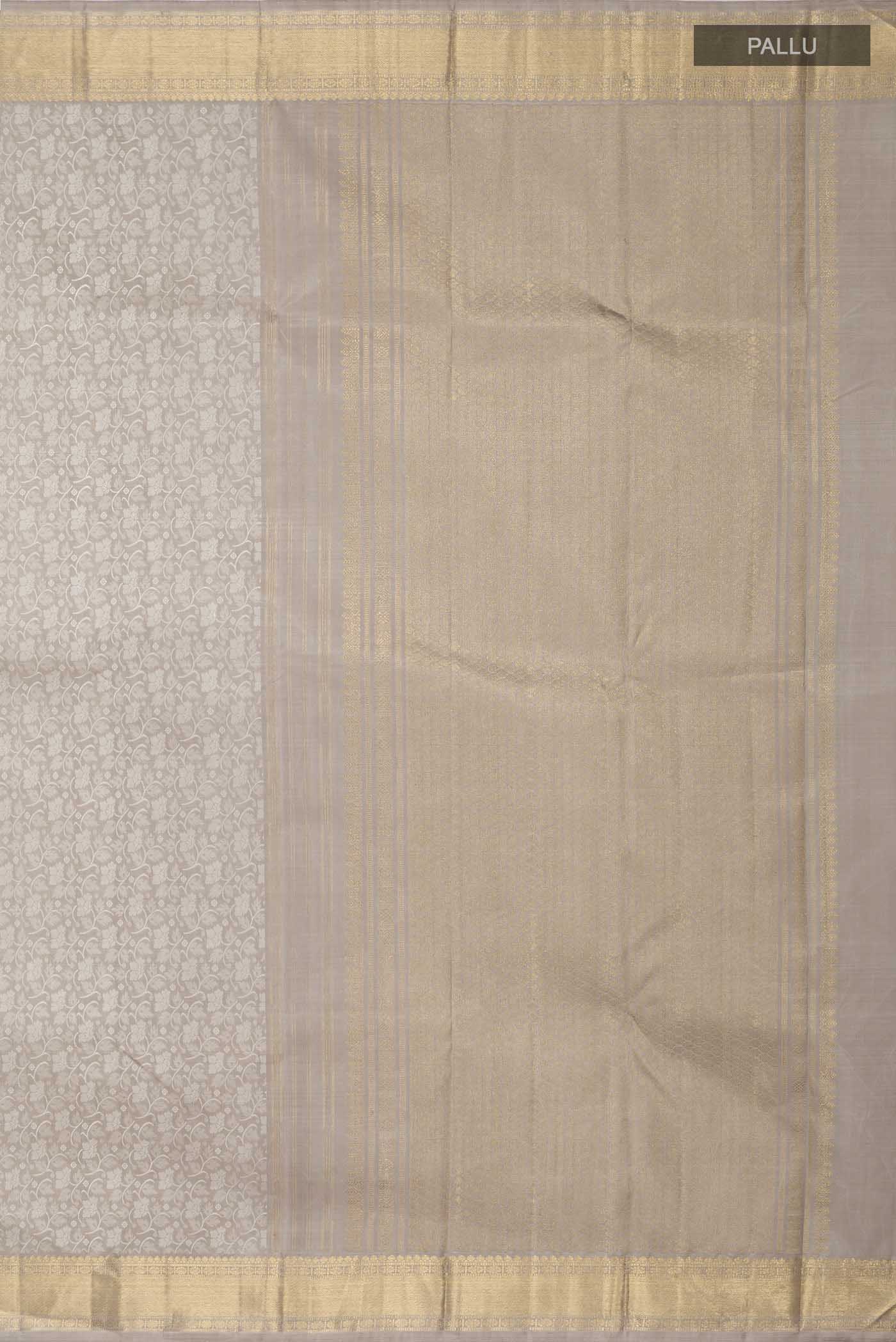 Grey Kanjivaram Silk Saree - Image 7