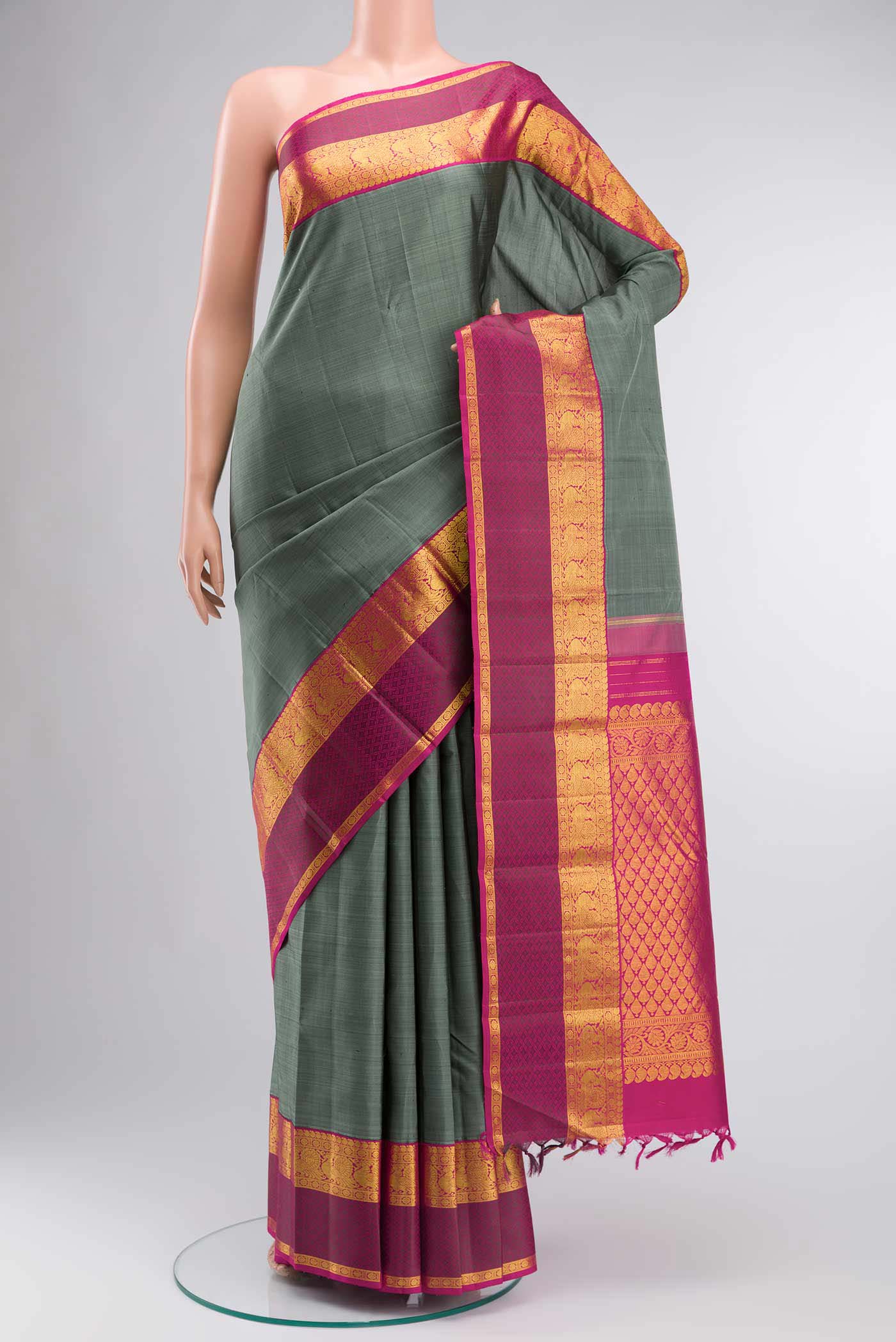 Grey Kanjivaram Silk Saree