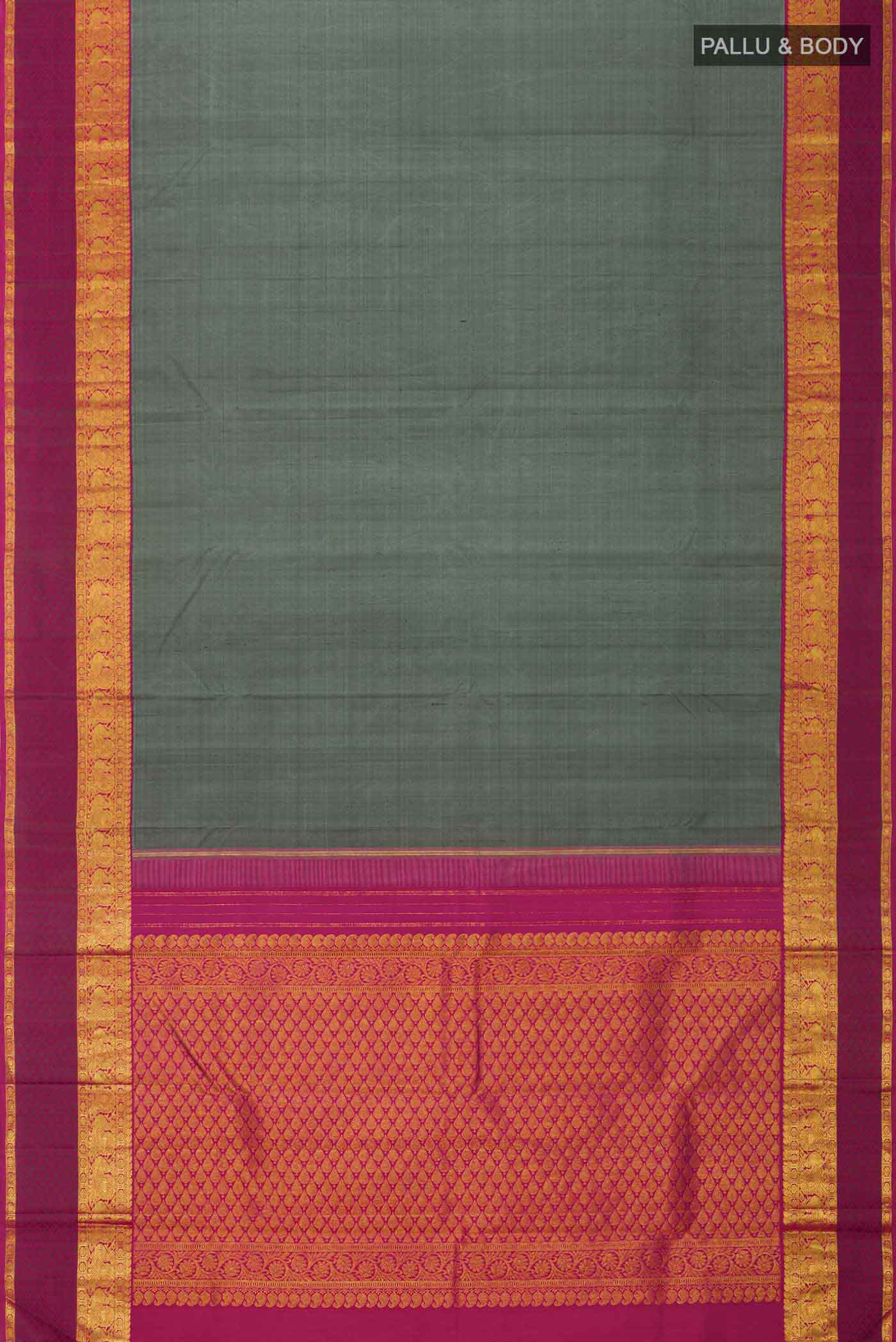 Grey Kanjivaram Silk Saree - Image 6